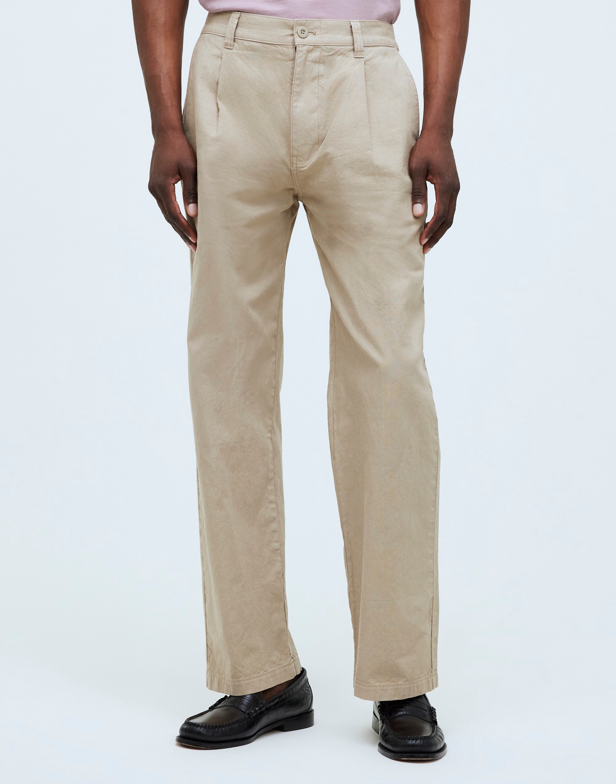 Cotton-Hemp Blend Pleated Trousers | Madewell