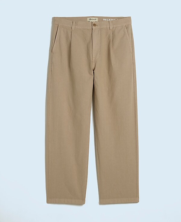 Cotton-Hemp Blend Pleated Trousers