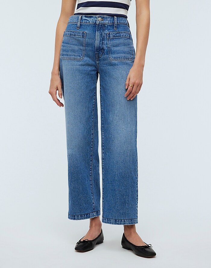 The Perfect Vintage Wide-Leg Jean in Caronia Wash: Patch Pocket Edition