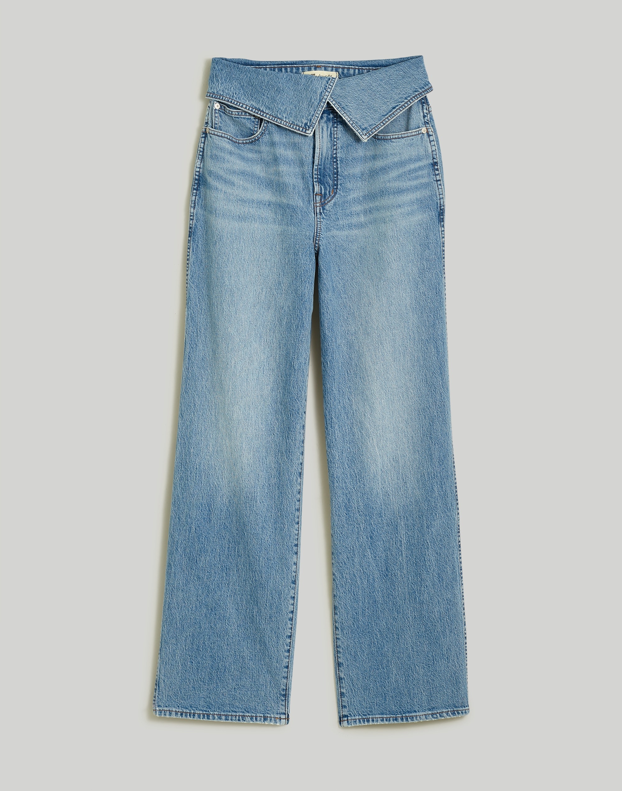 The Perfect Vintage Wide-Leg Crop Jean Pickford Wash: Foldover-Waist Edition