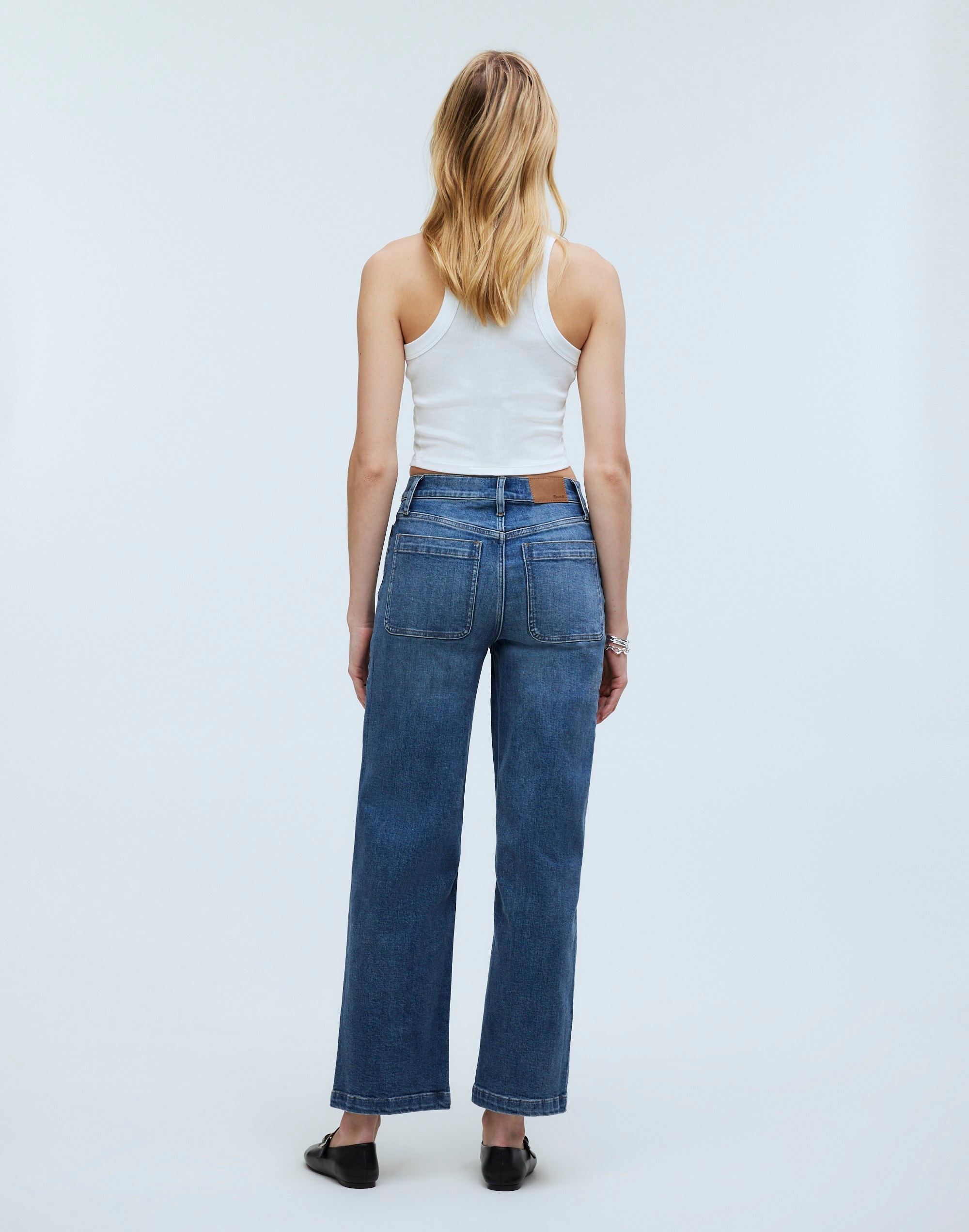 The Perfect Vintage Wide-Leg Crop Jean in Orono Wash: Pocket Edition