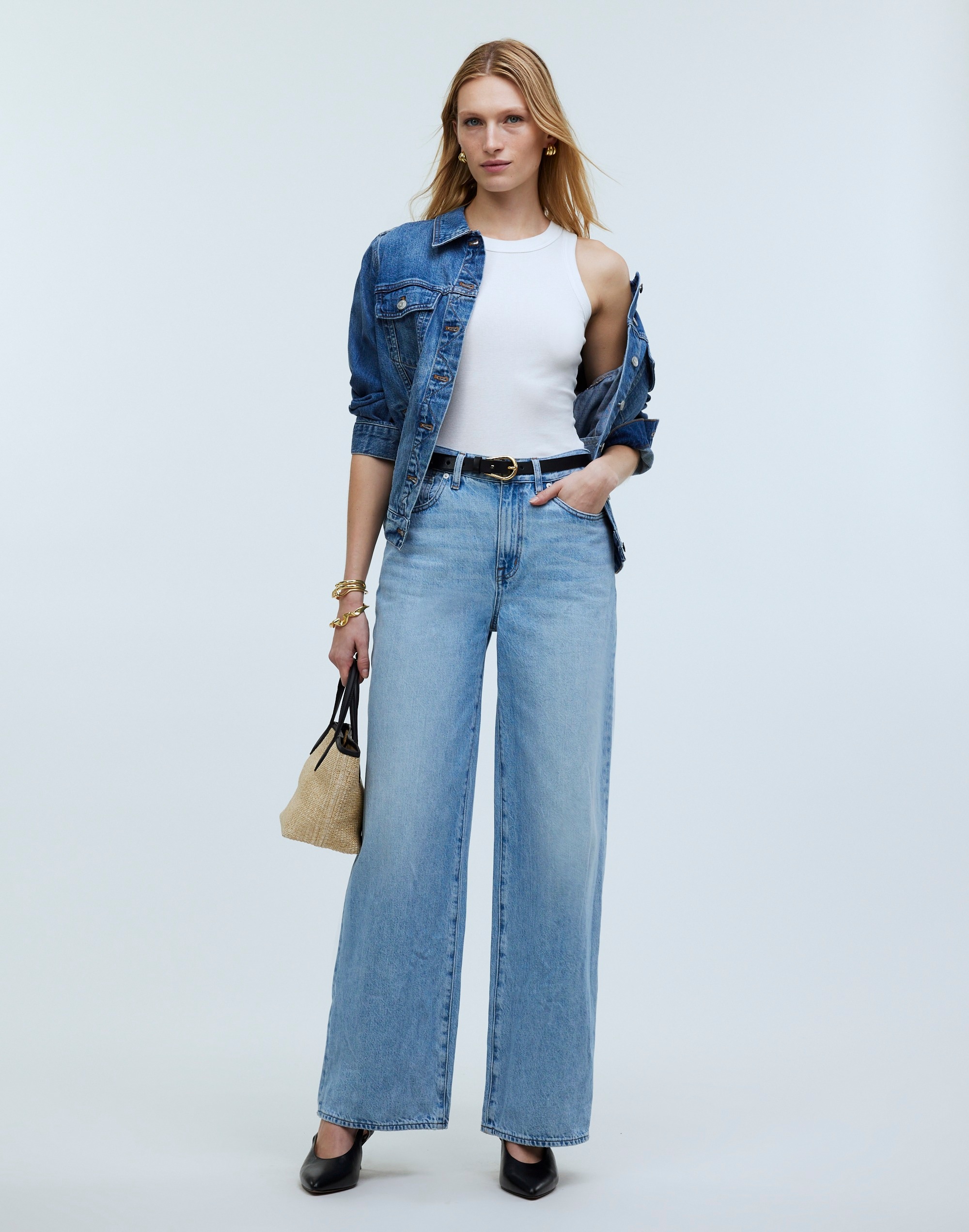 Tall Superwide-Leg Jeans in Ahern Wash: Airy Denim Edition