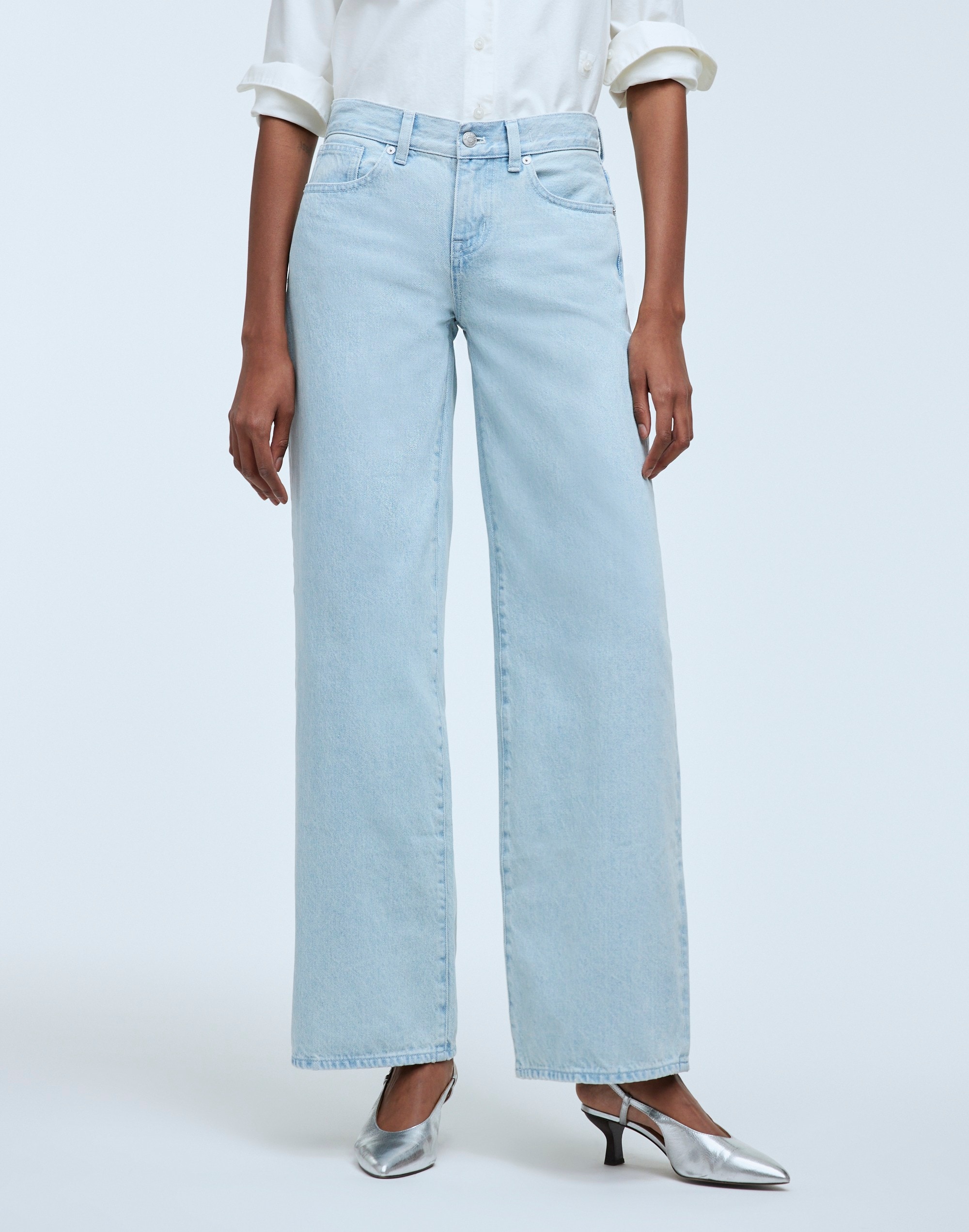 Low-Rise Superwide-Leg Jeans Nye Wash: Airy Denim Edition