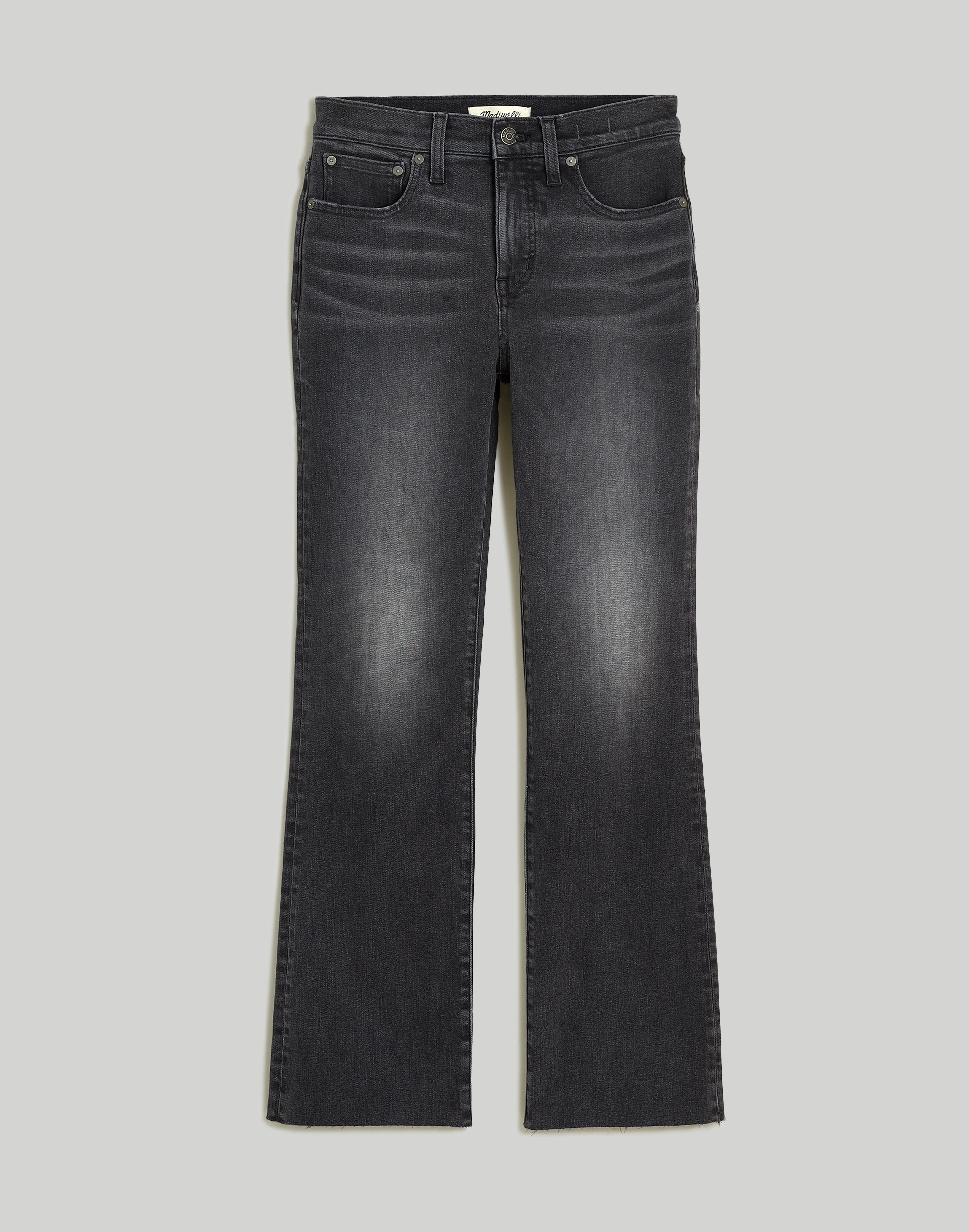Tall Kick Out Crop Jeans in Washed Black: Raw Hem Edition