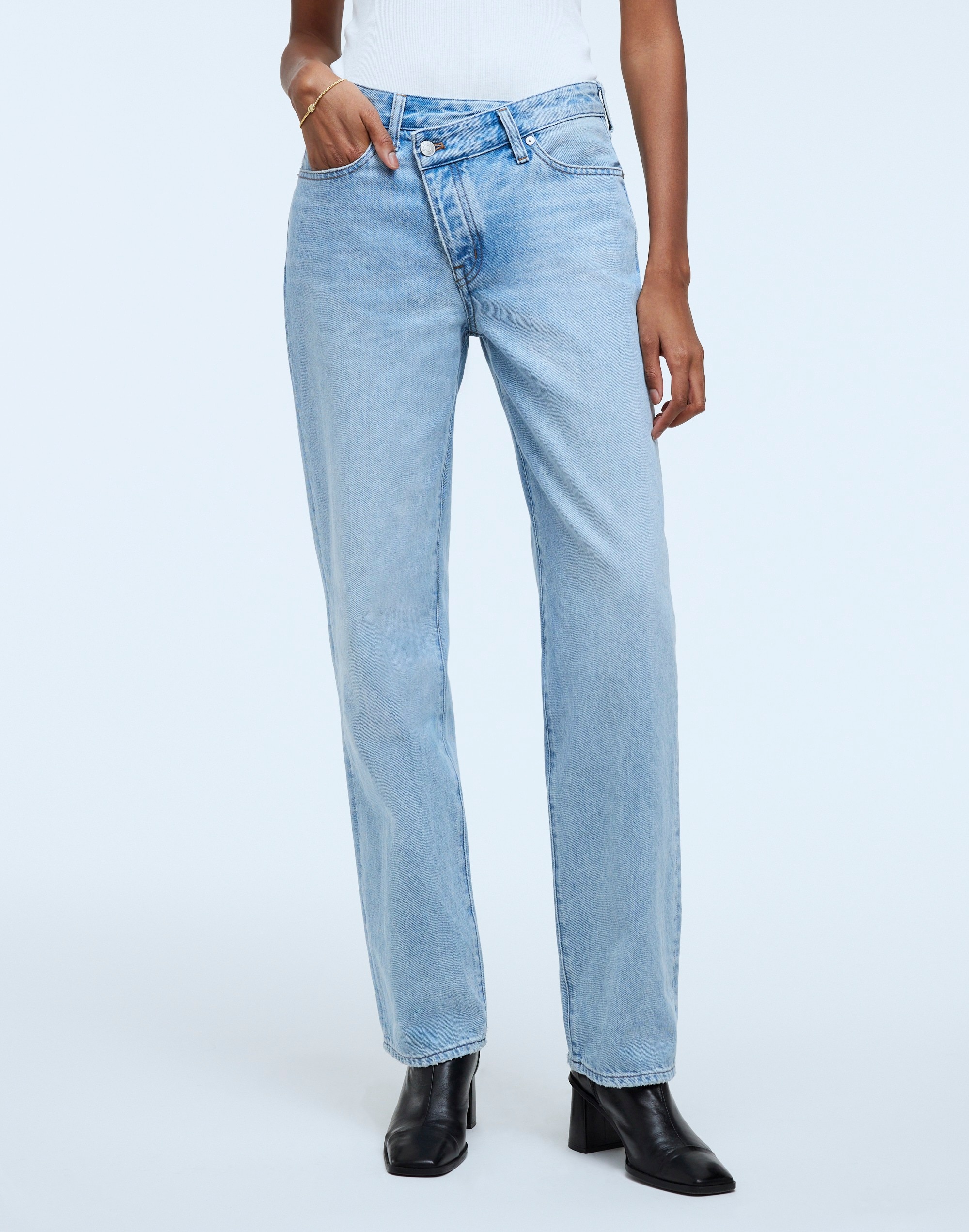 Low-Slung Straight Jeans Sevilla Wash: Cross-Tab Edition
