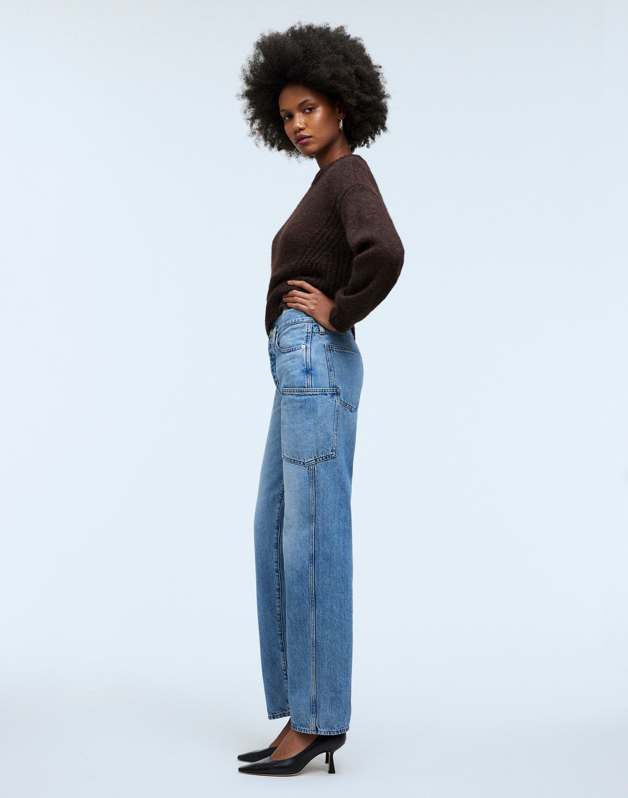 Low-Slung Straight Jeans Hillswick Wash: Pocket Edition