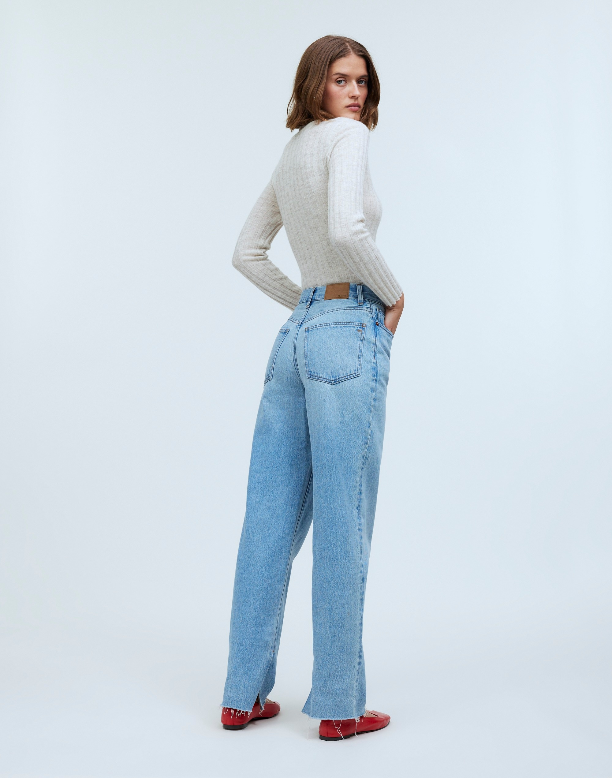 Baggy Straight Jeans Seebald Wash: Raw-Hem Edition