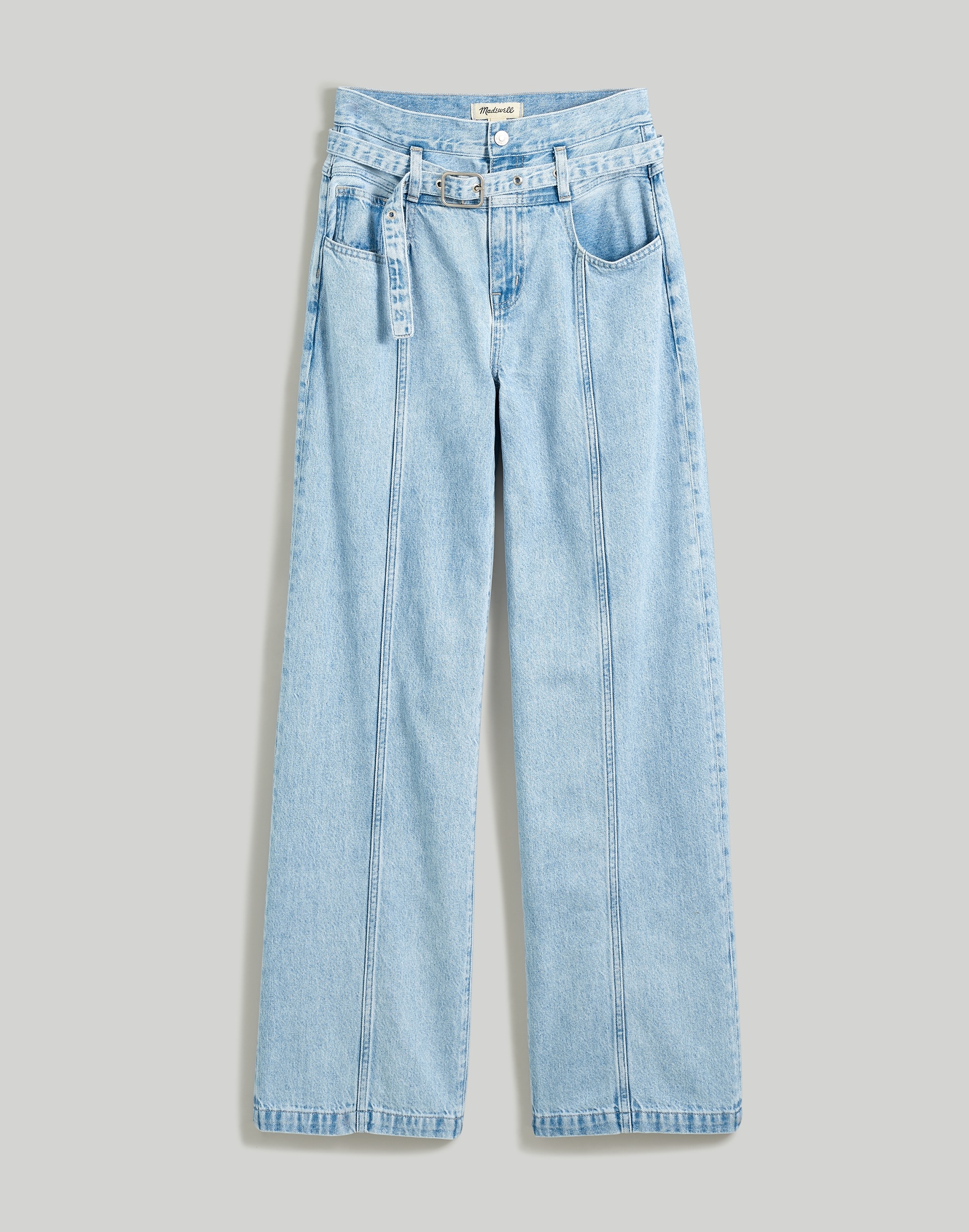 Belted Baggy Jeans in Kirkham Wash