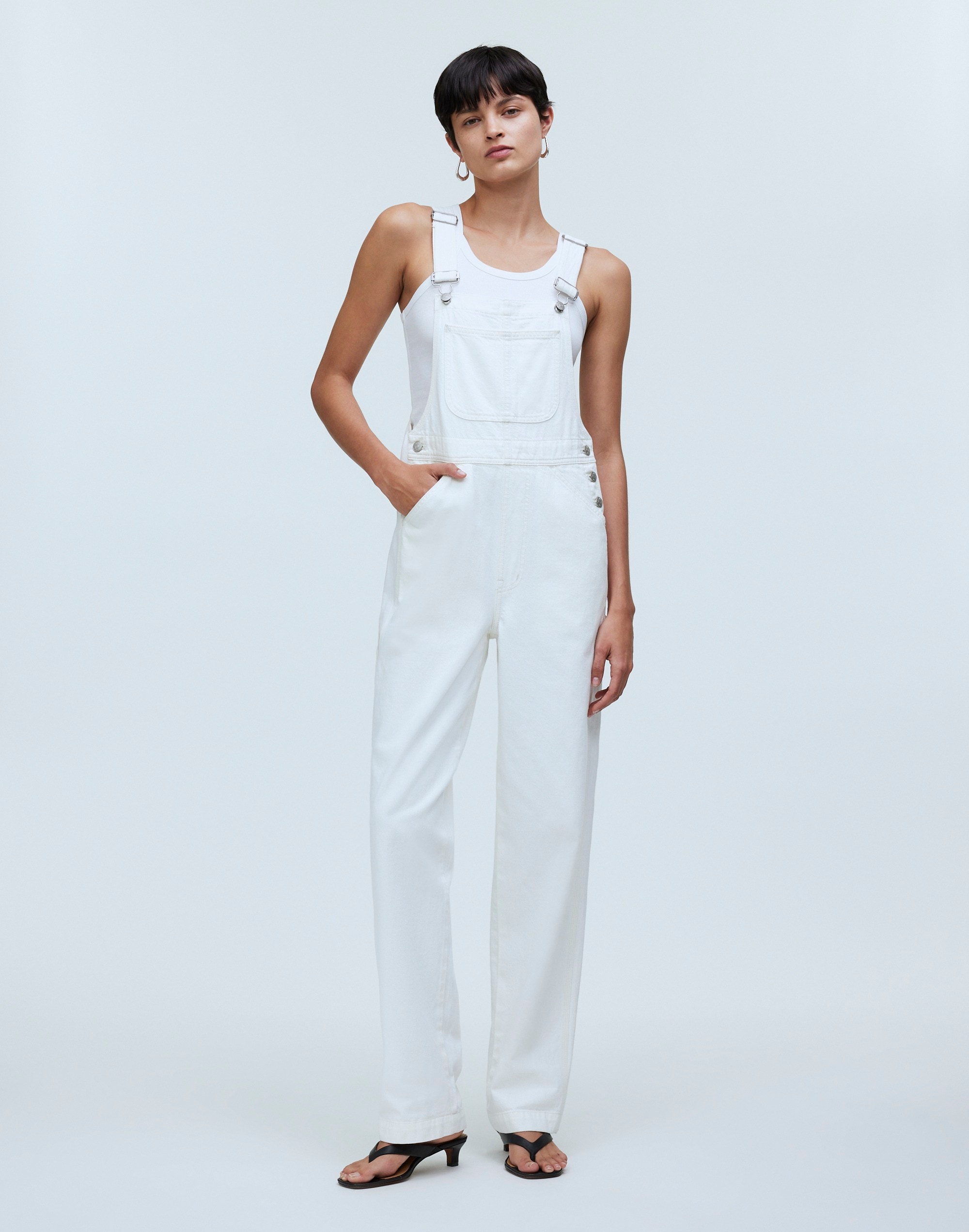  Madewell High-Rise Loose Flare Overalls in Demott Wash