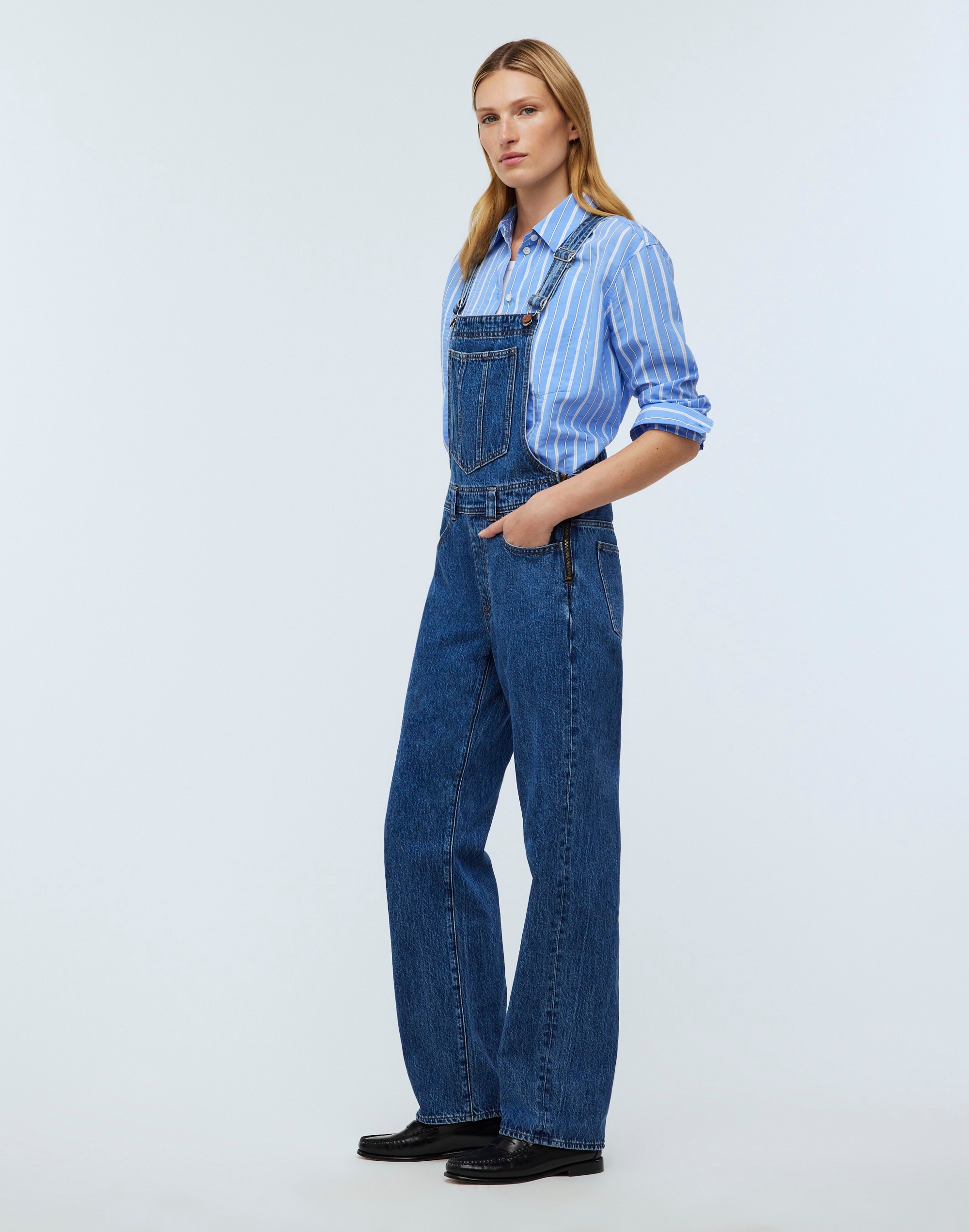 Low-Slung Straight Overalls Clifdon Wash | Madewell