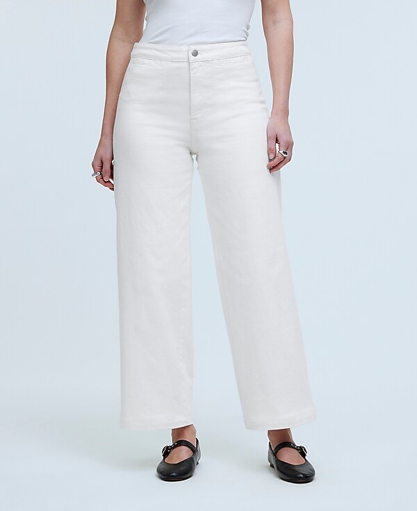 The Tall Curvy Perfect Vintage Wide-Leg Crop Jean in Tile White