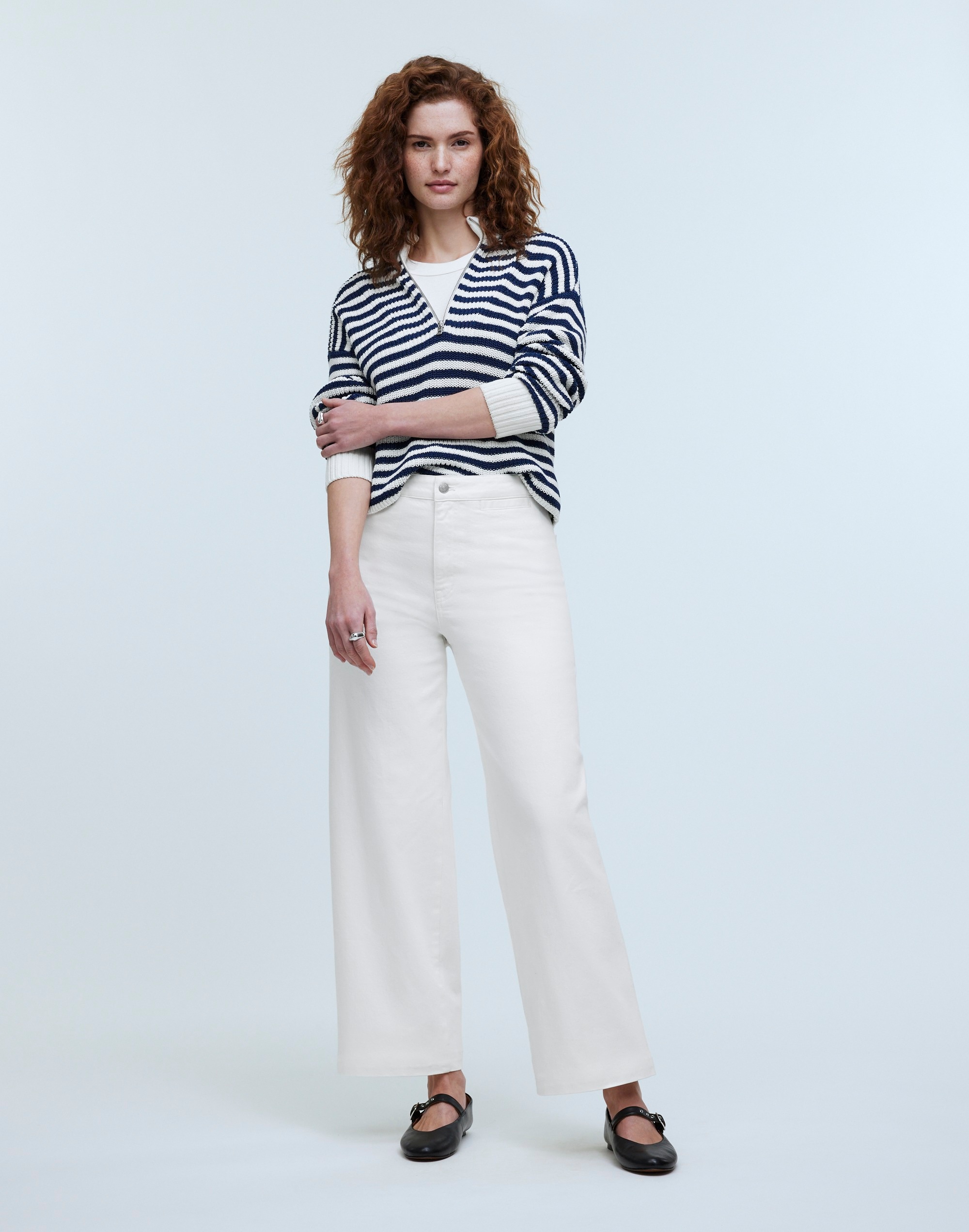 The Tall Curvy Perfect Vintage Wide-Leg Crop Jean Tile White