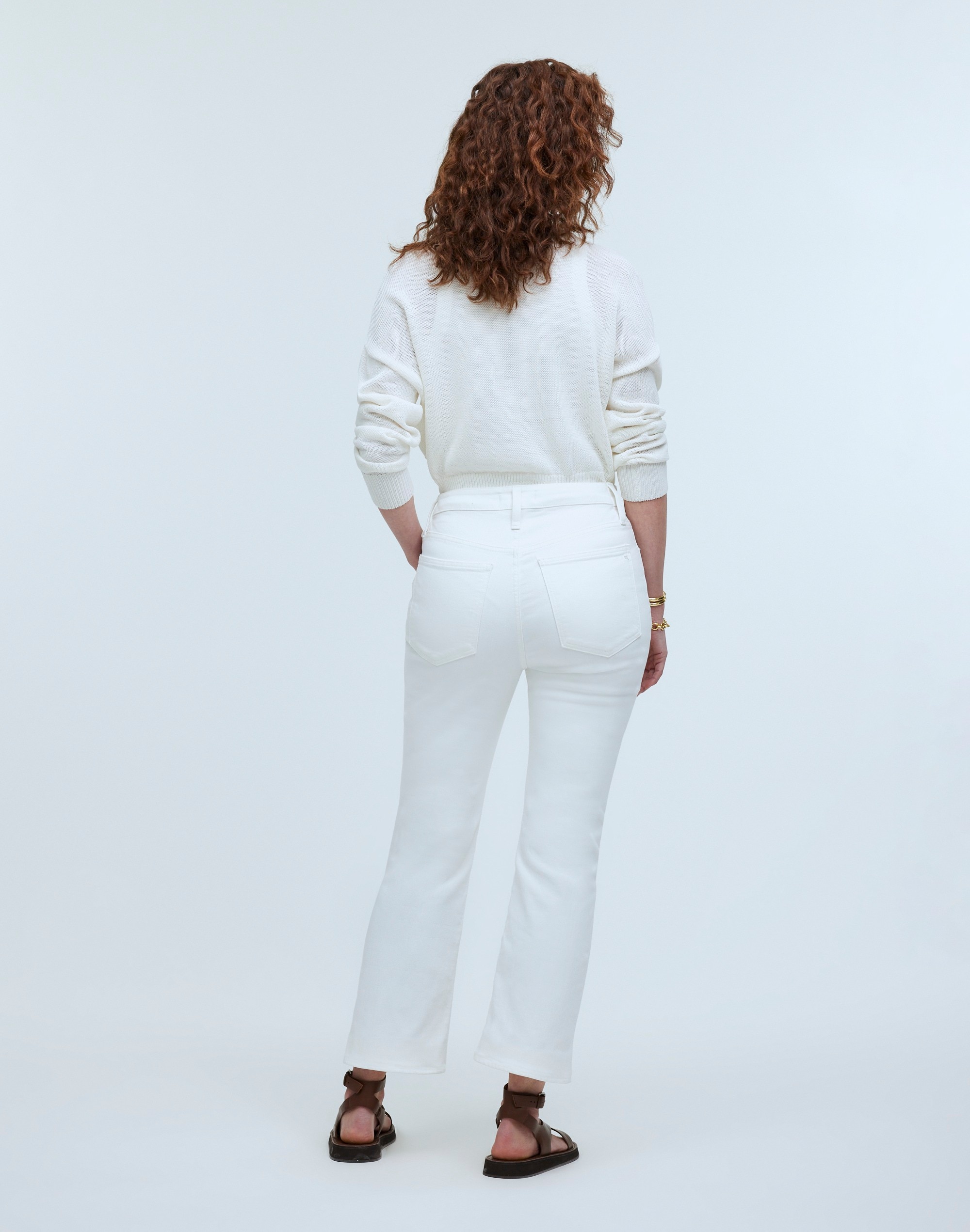 Curvy Kick Out Crop Jeans Pure White