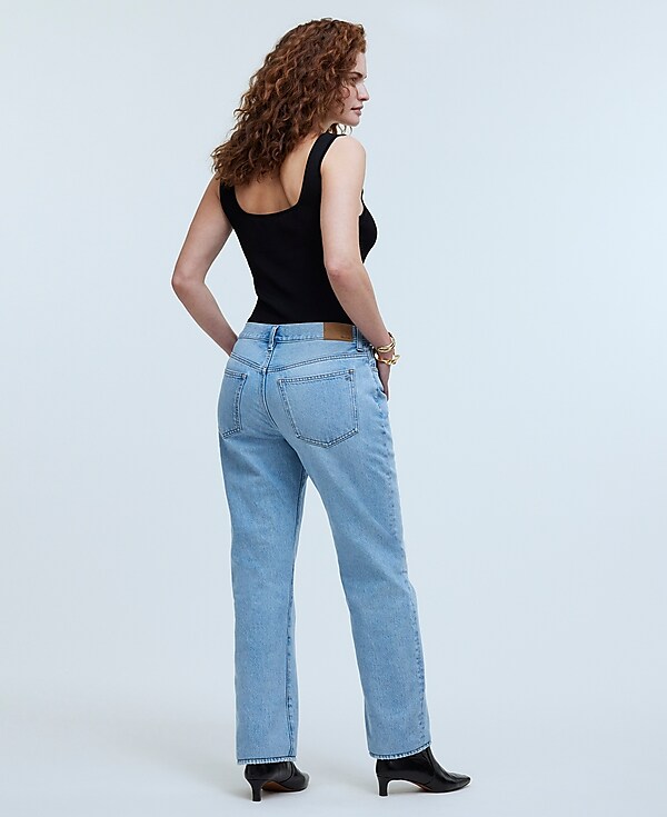 Curvy Low-Slung Straight Jeans in Sevilla Wash: Cross-Tab Edition