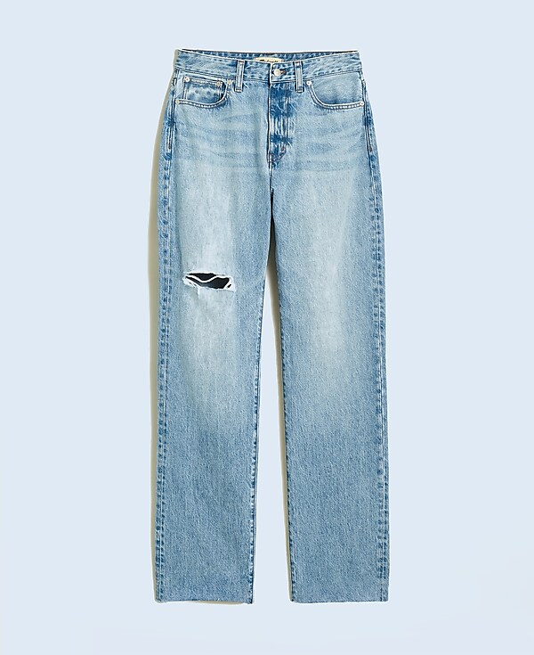 The Tall Curvy '90s Straight Jean in Revoir Wash: Ripped Edition