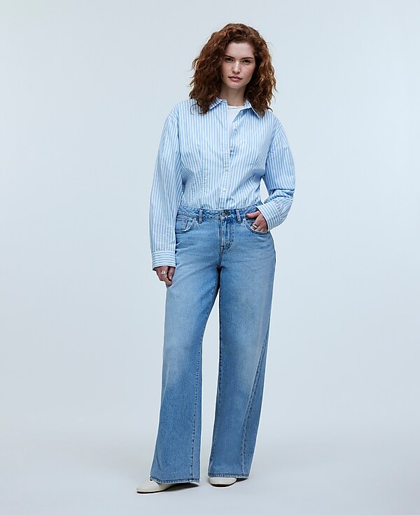 Tall Curvy Low-Rise Superwide-Leg Jeans in Kendall Wash
