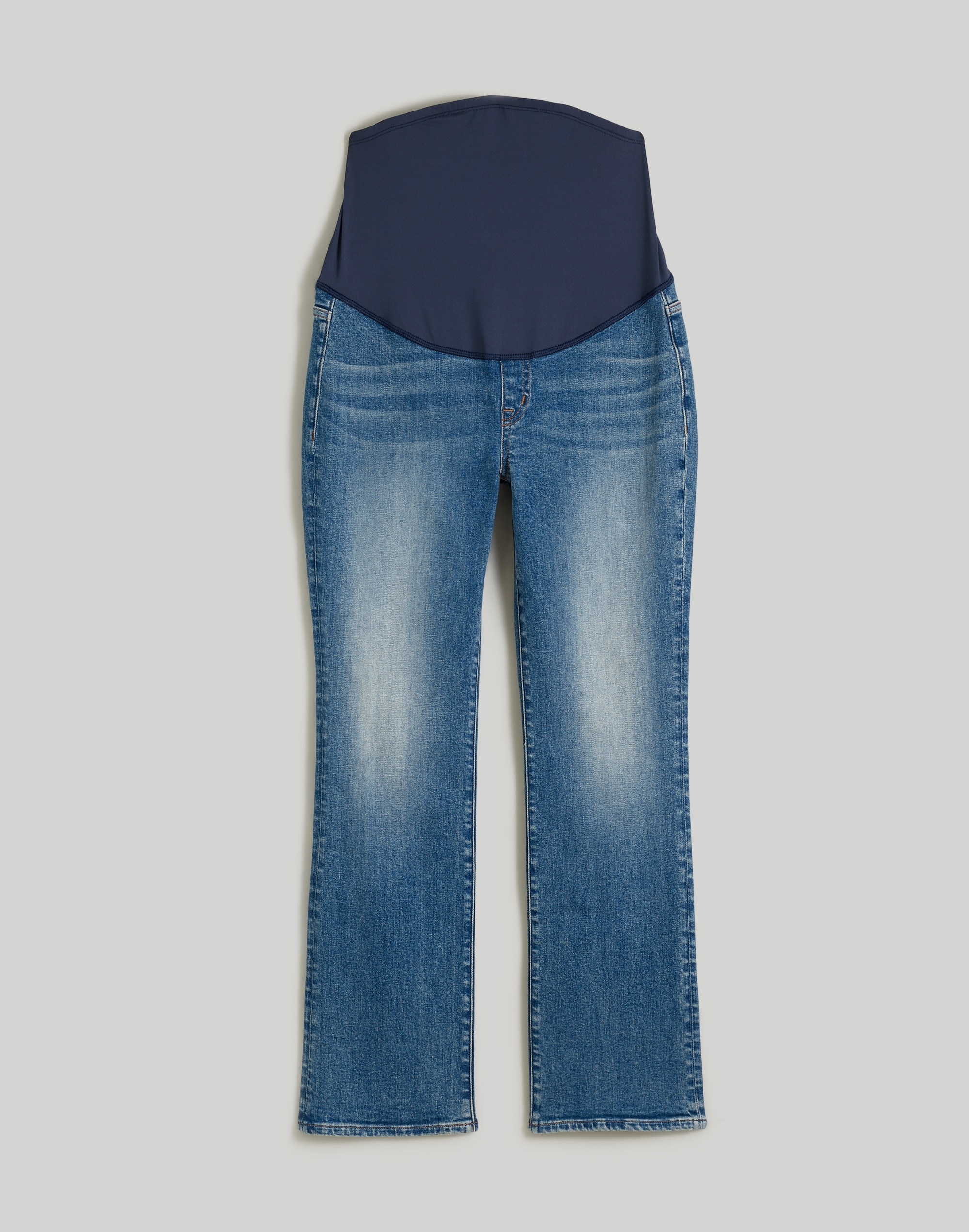 Maternity Over-the-Belly Kick Out Crop Jeans Oneida Wash