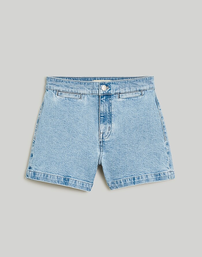 Maternity Over-The-Belly Denim Shorts in Coeling Wash