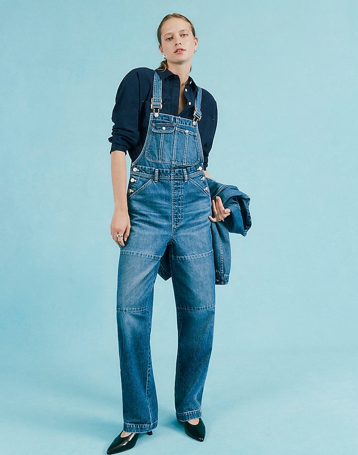 Oversized Jumpsuit Linen Overalls With Pockets Dungarees for Women