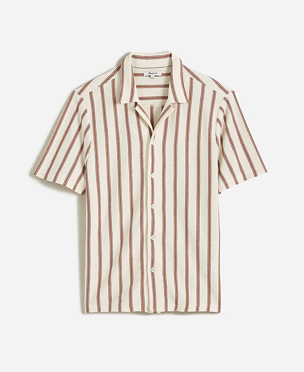 Easy Short-Sleeve Shirt in Stripe Jacquard