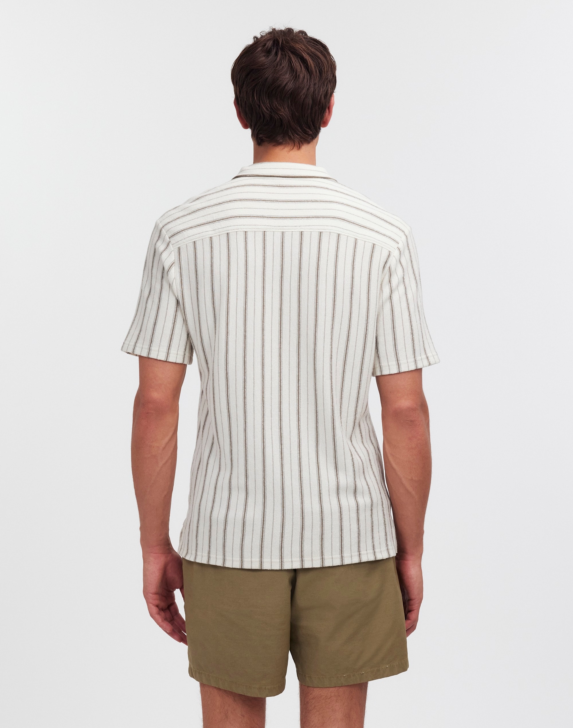 Easy Short-Sleeve Shirt Stripe Jacquard