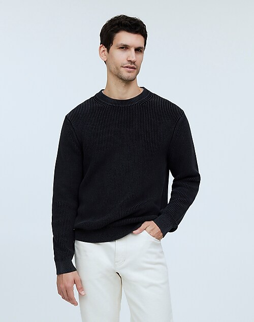 Men's Grey Cotton Crewneck Sweater