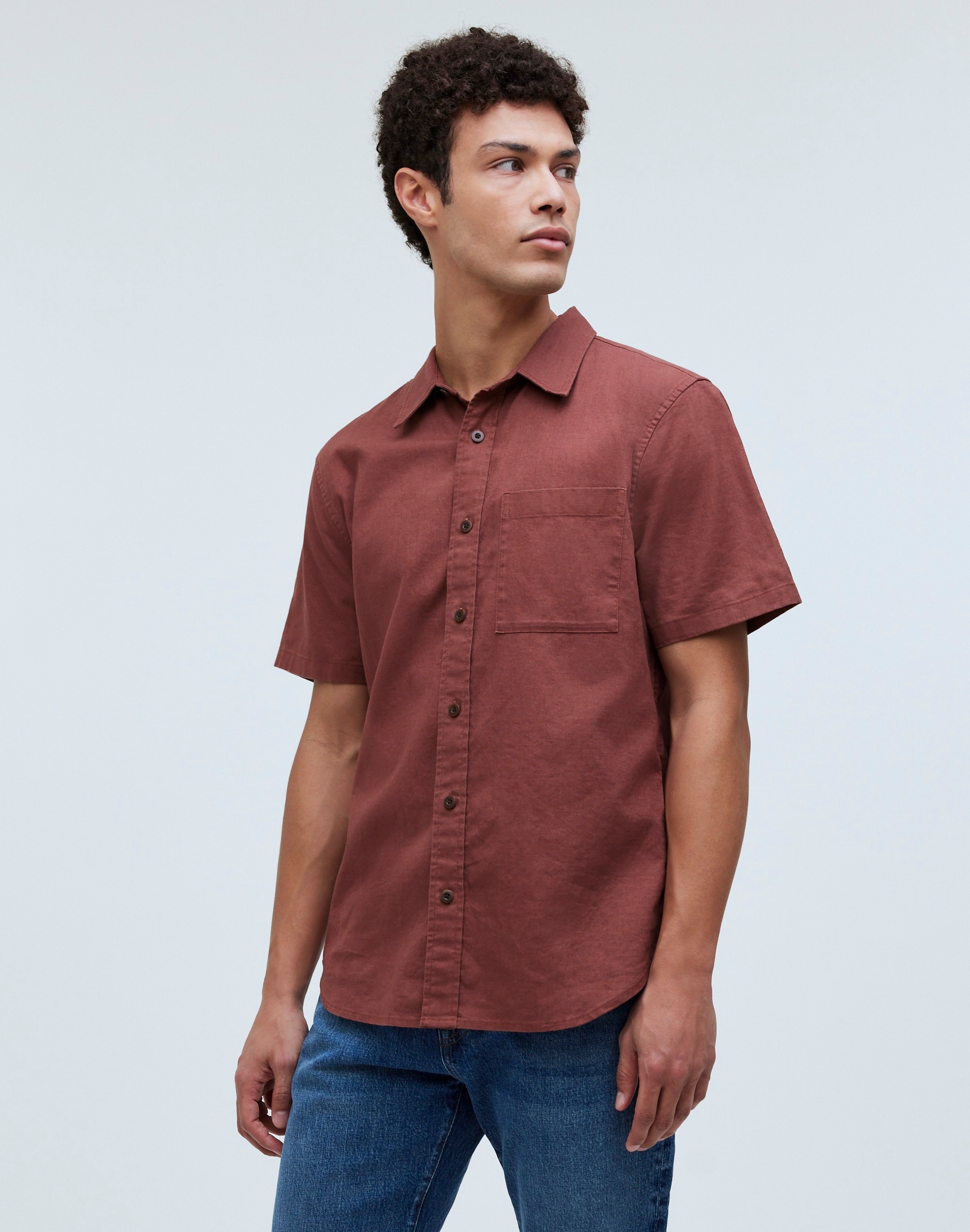 Perfect Short-Sleeve Shirt Hemp-Cotton Blend