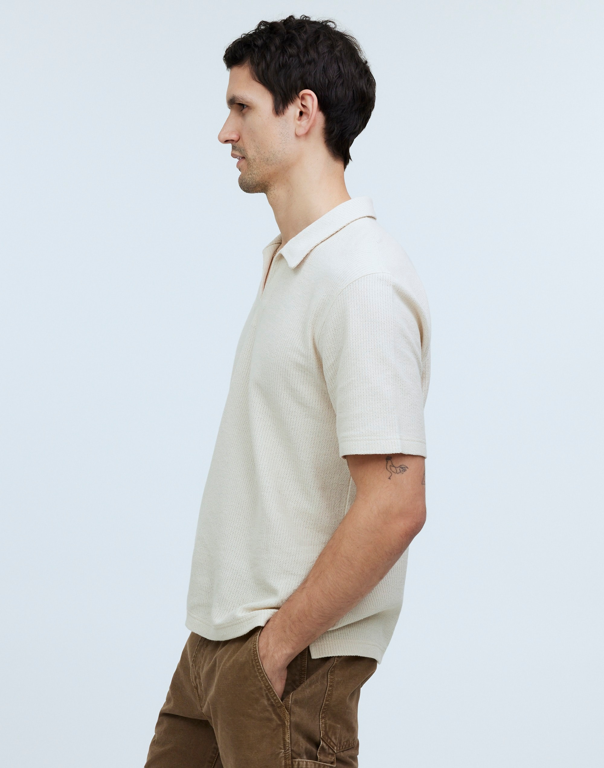 Johnny-Collar Knit Polo Shirt | Madewell