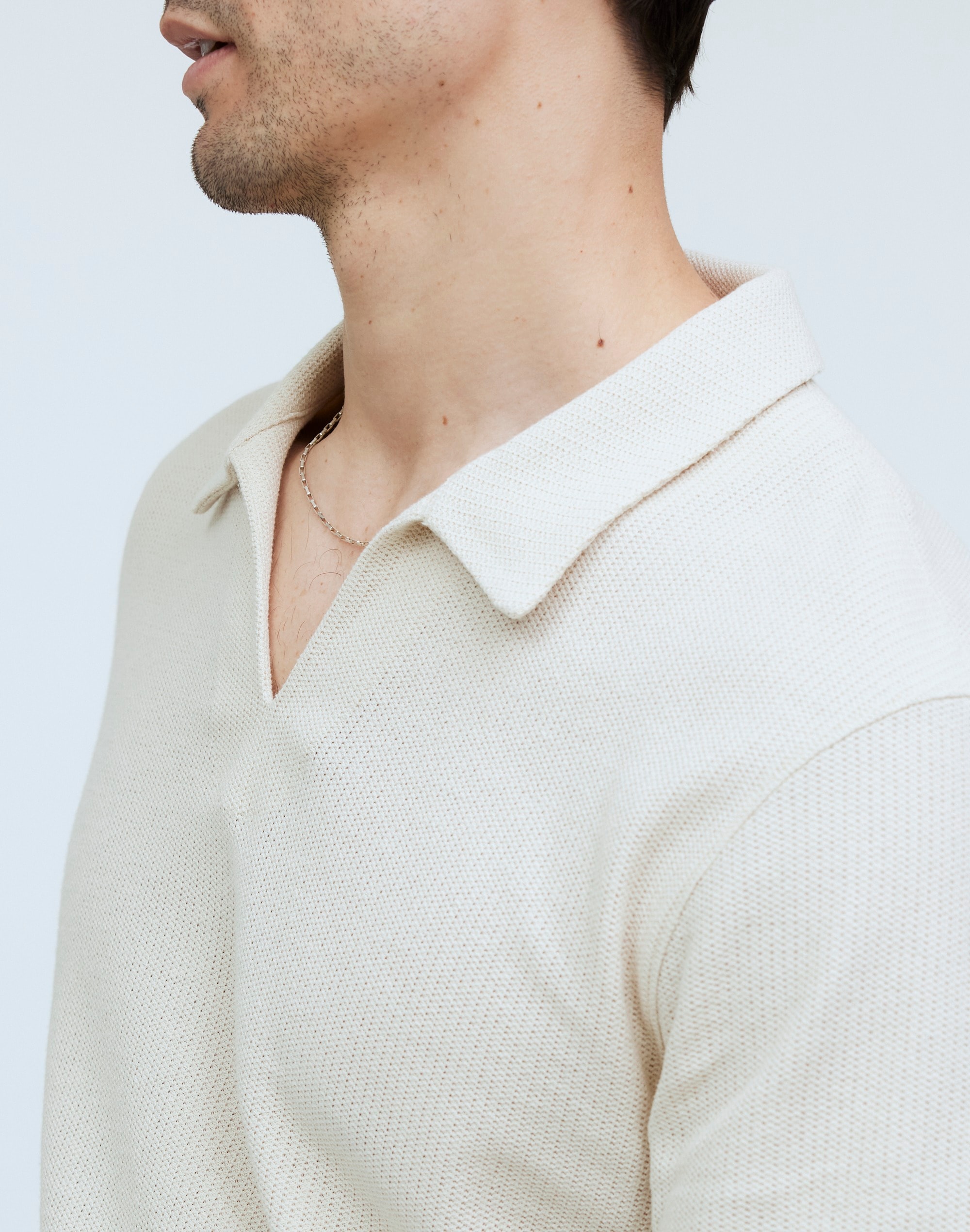 Johnny-Collar Knit Polo Shirt | Madewell