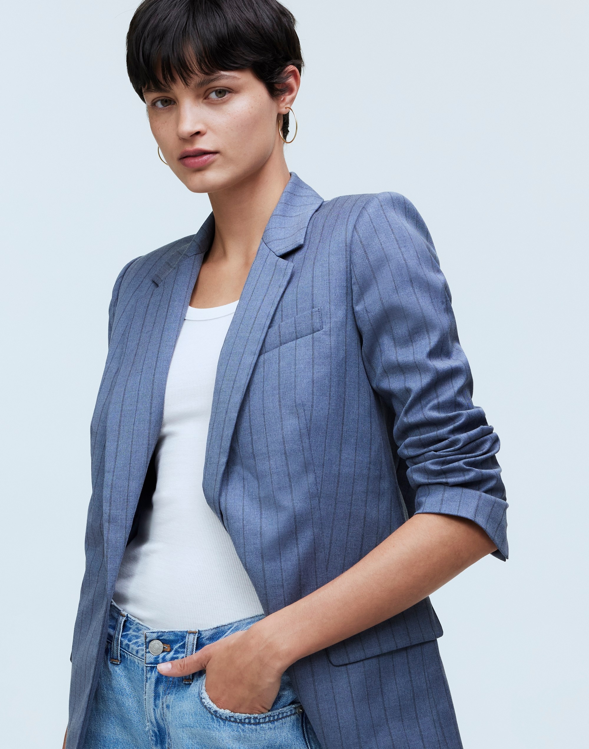 Single-Breasted Blazer Yarn-Dyed Pinstripe | Madewell