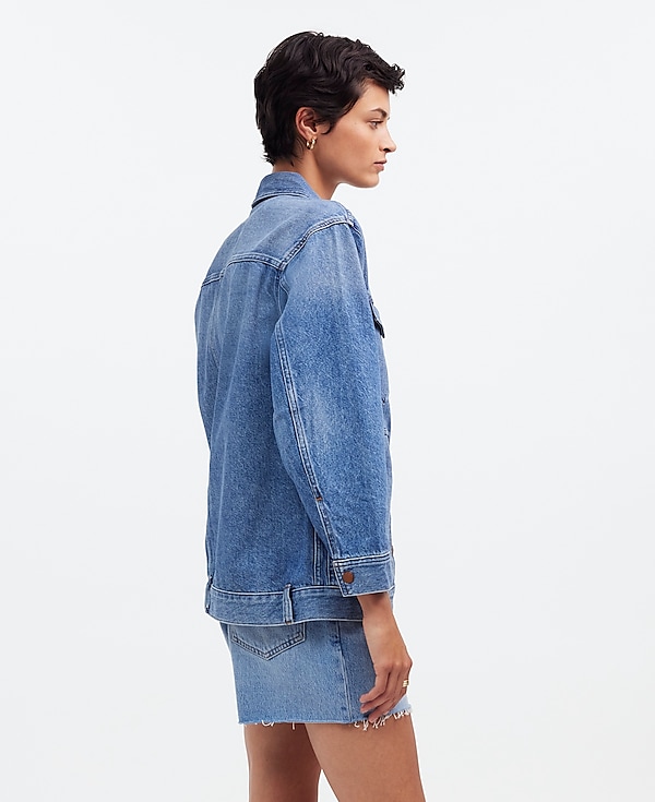 The Oversized Trucker Jean Jacket in Sentell Wash: Snap-Front Edition