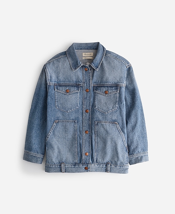 The Oversized Trucker Jean Jacket in Sentell Wash: Snap-Front Edition