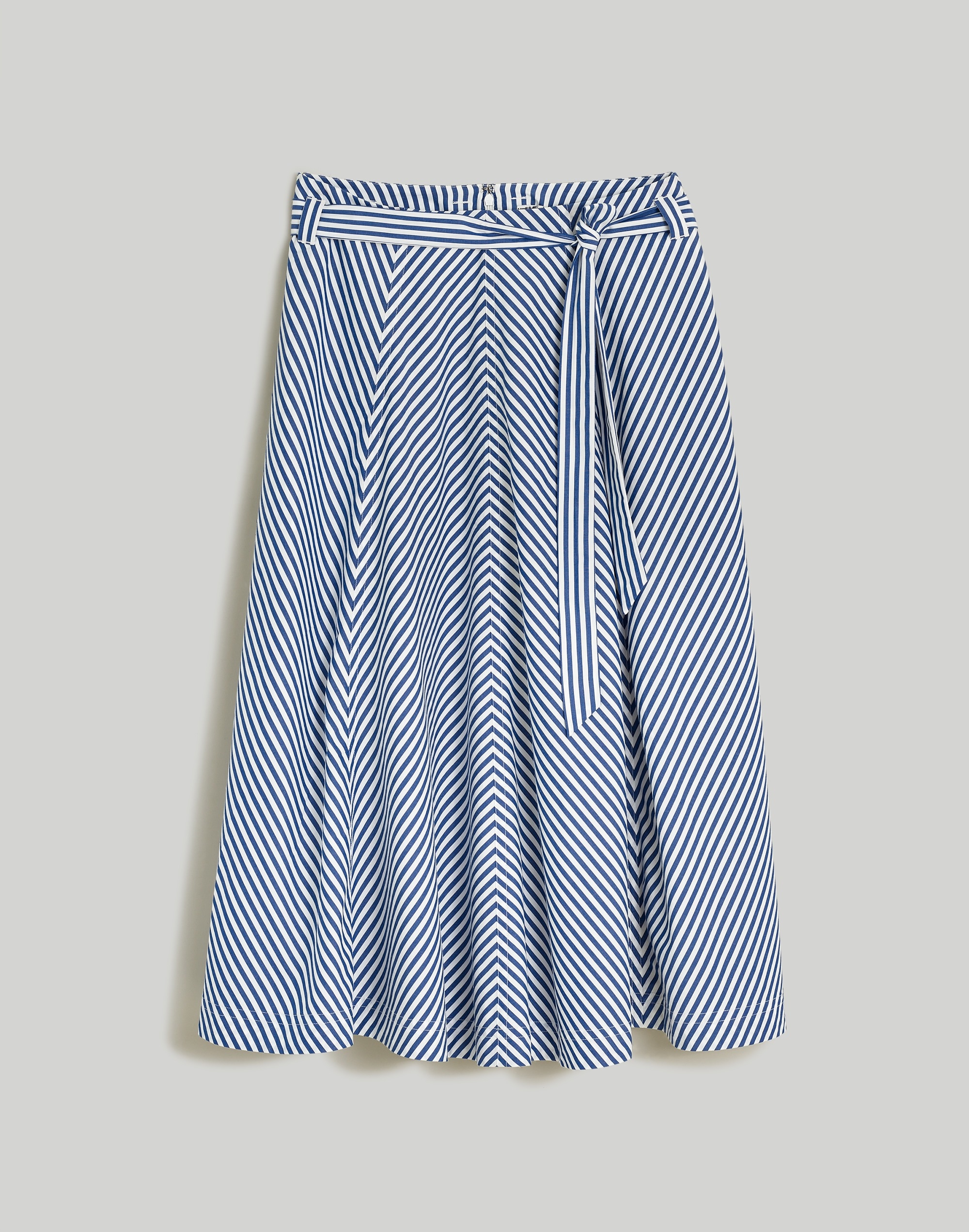 Poplin Flared Midi Skirt Stripe