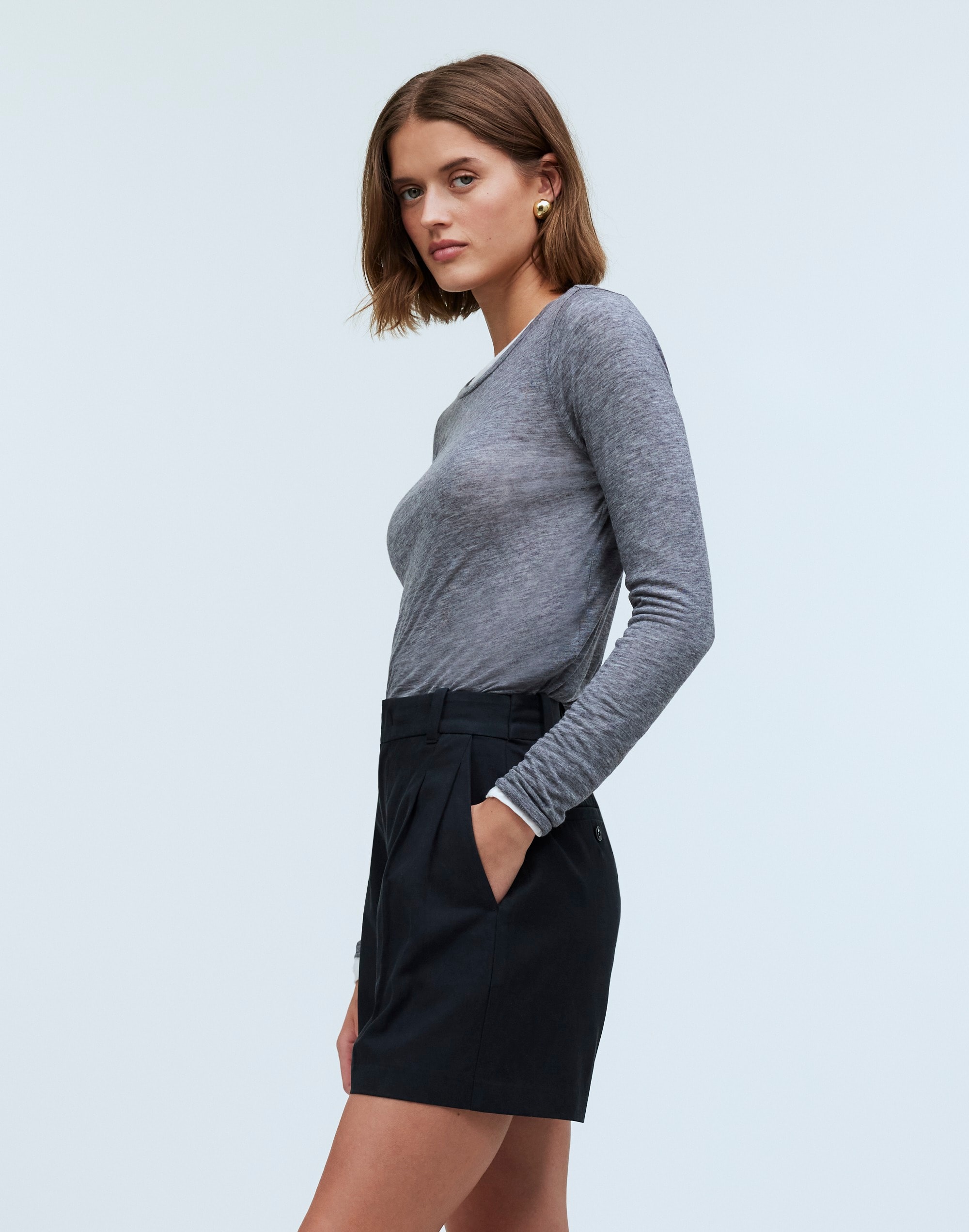 The Harlow Short Drapey Twill | Madewell