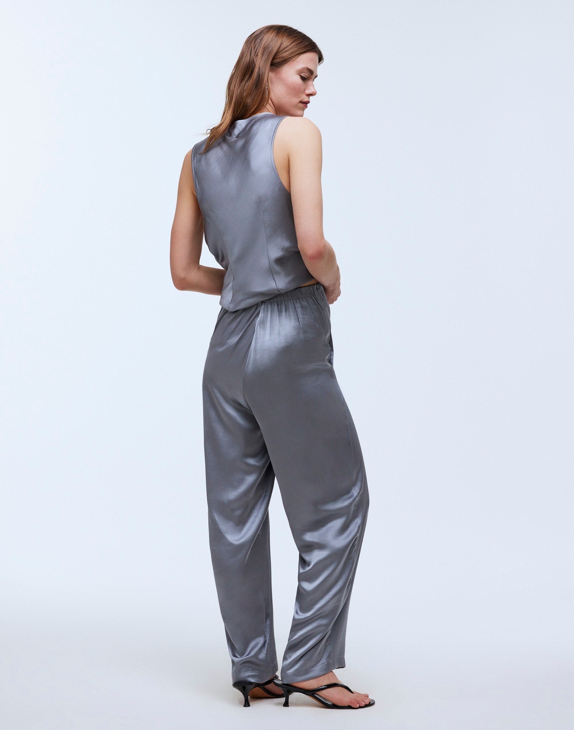 Straight-Leg Full-Length Pants in Satin | Madewell