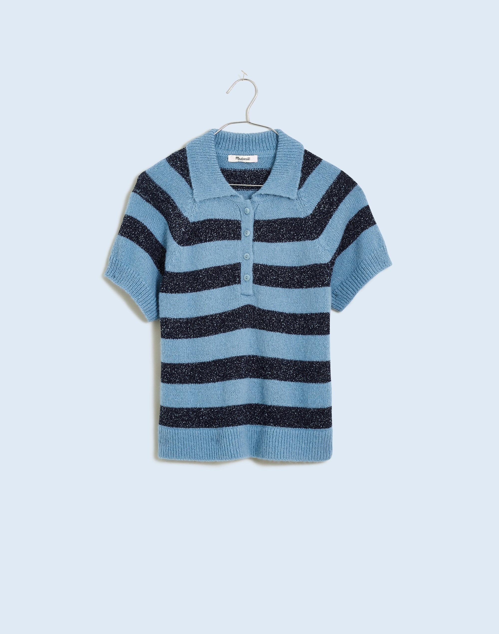 Raglan Polo Sweater Tee Stripe