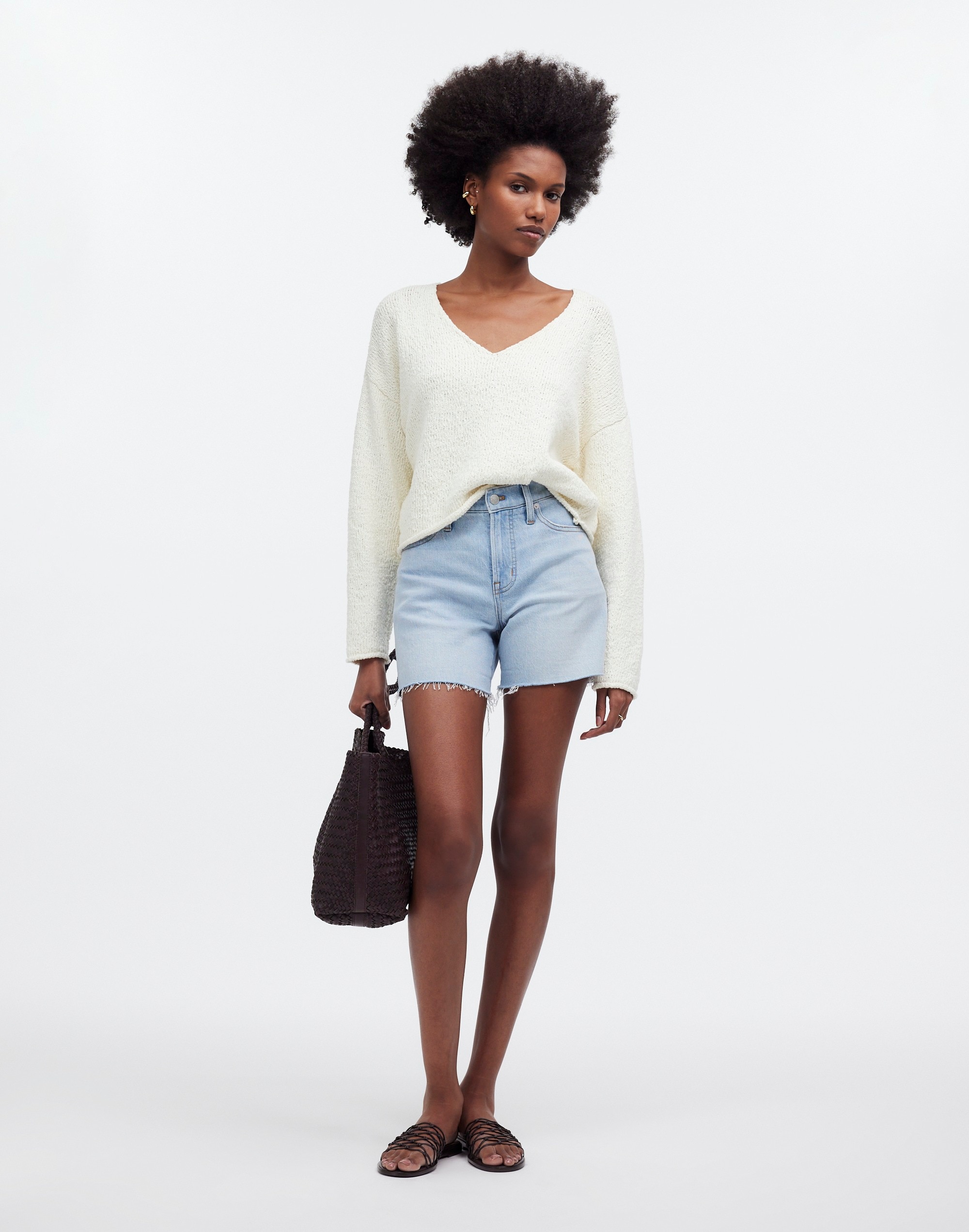 Deep-V Boxy Sweater | Madewell