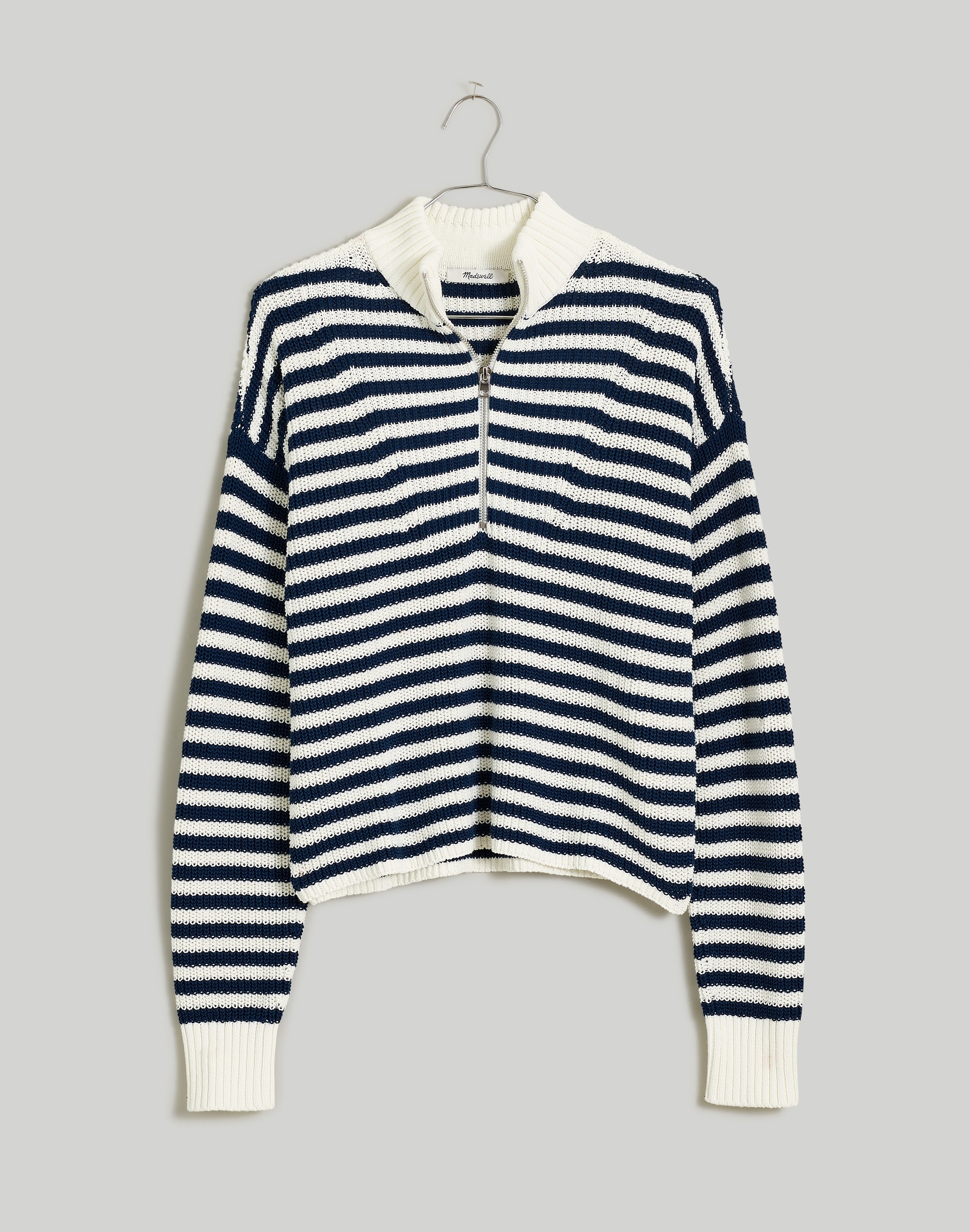 Ribbed Half-Zip Sweater Stripe