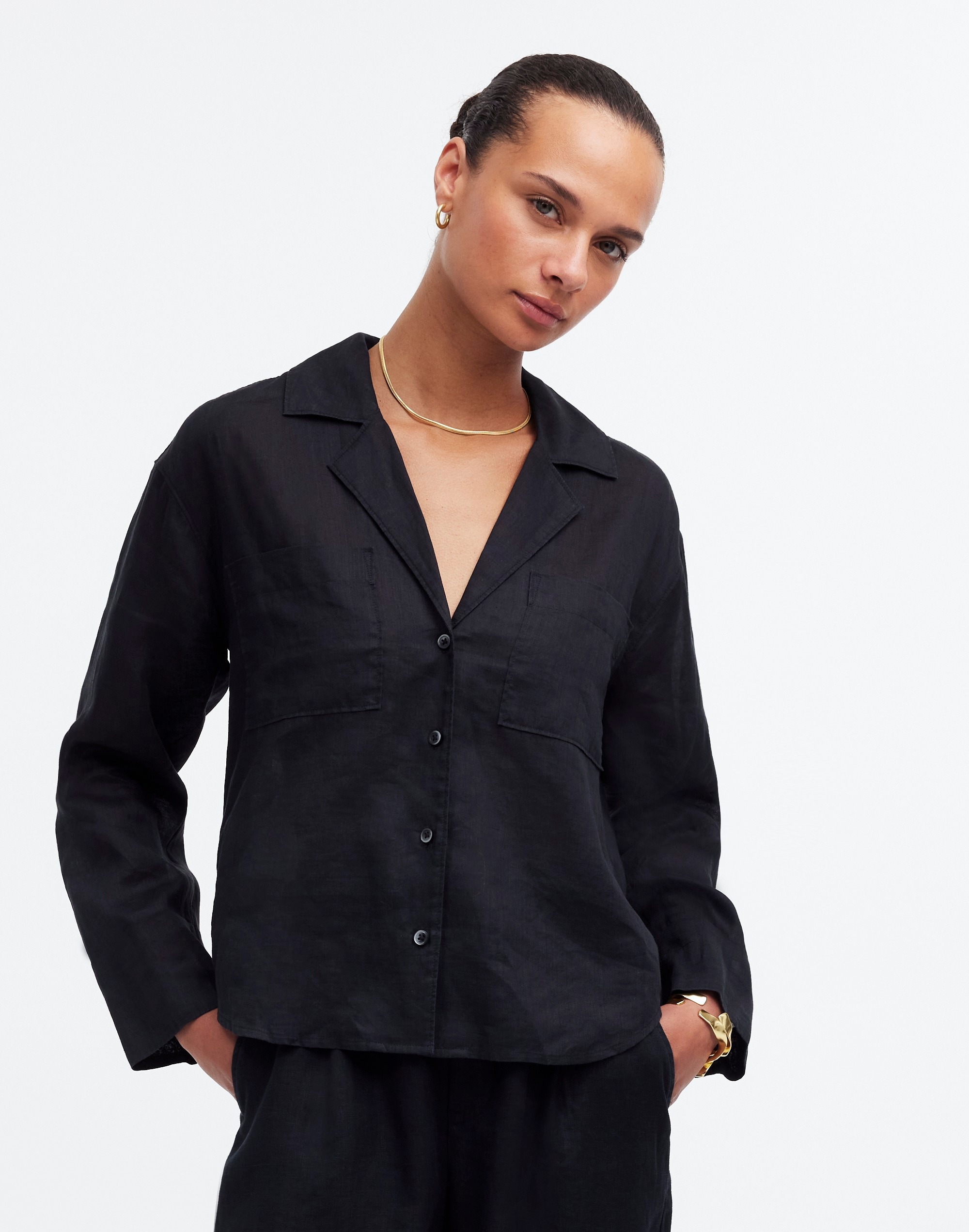 Mw Resort Long-sleeve Shirt In True Black