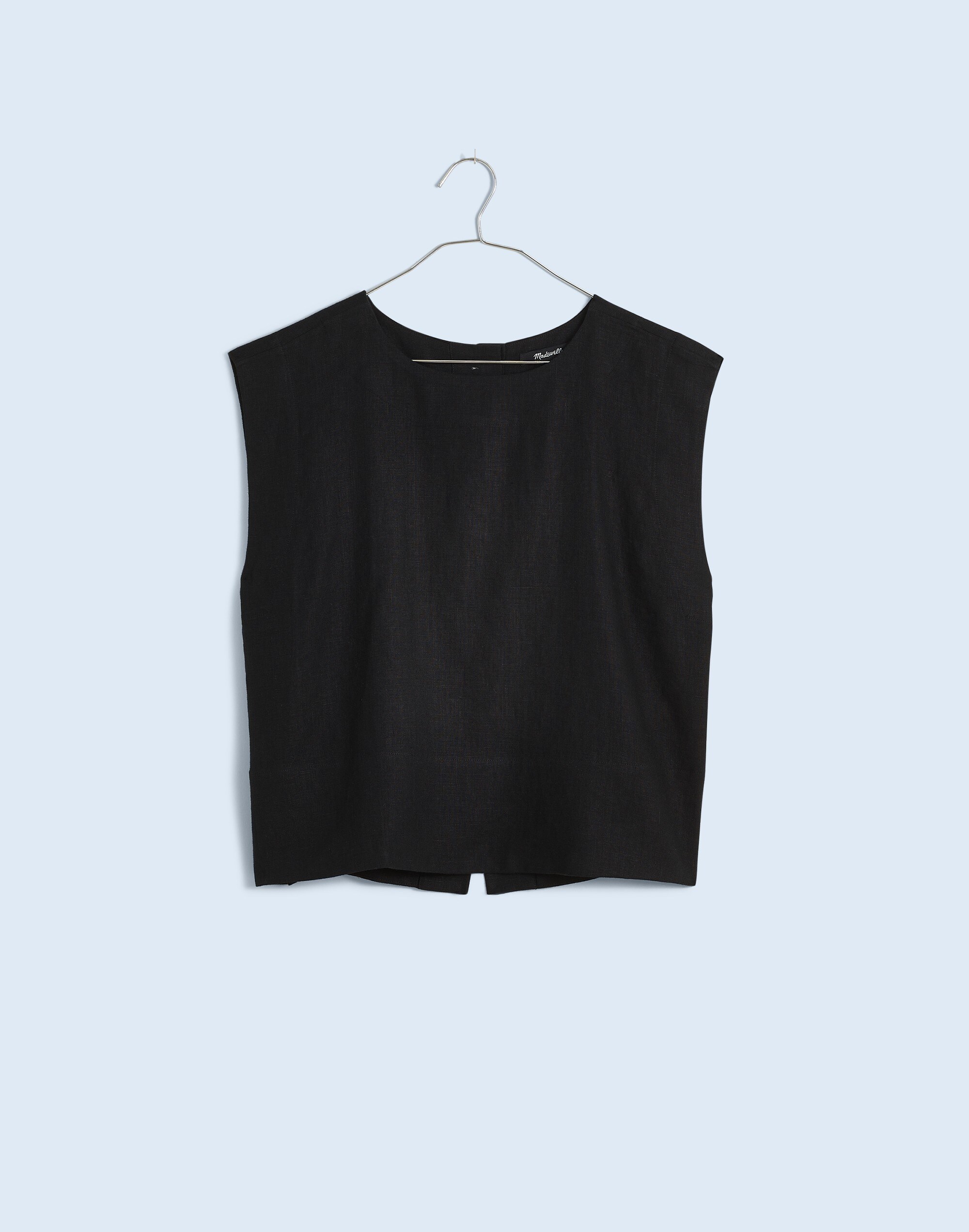 Bateau-Neck Tank in 100% Linen