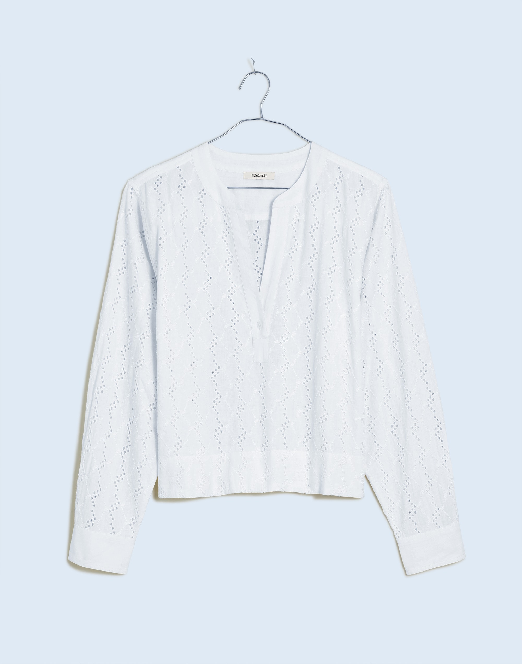 Long-Sleeve Popover Top Eyelet | Madewell