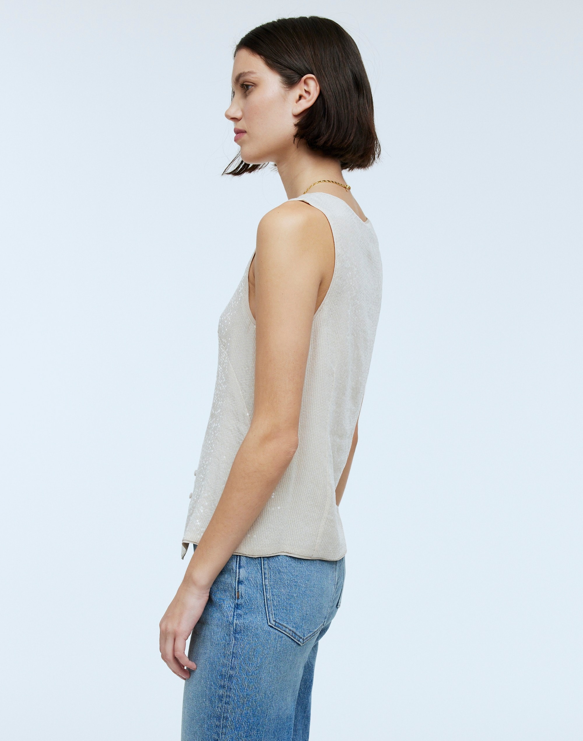 Sequin Cutaway Vest Top | Madewell