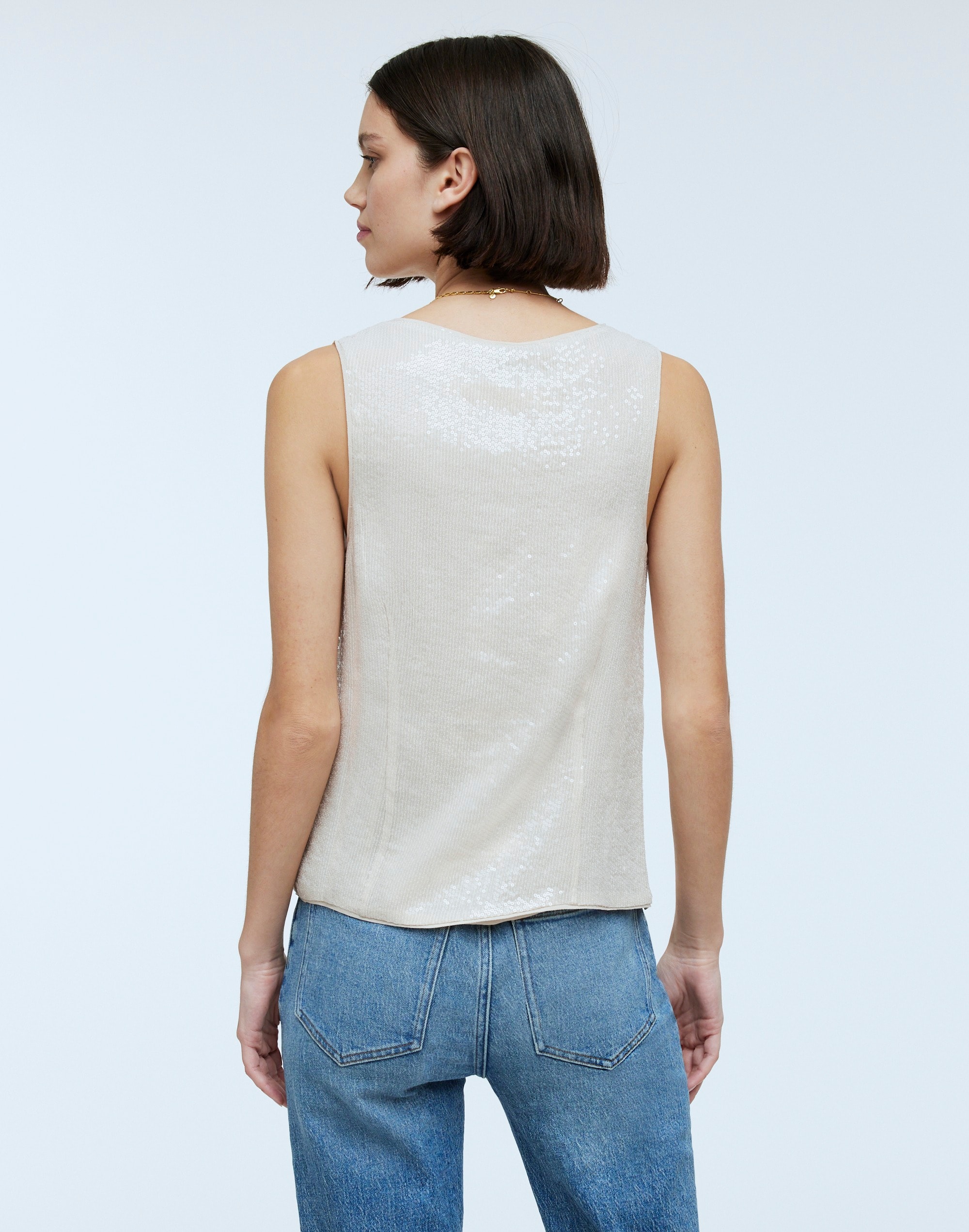 Sequin Cutaway Vest Top | Madewell