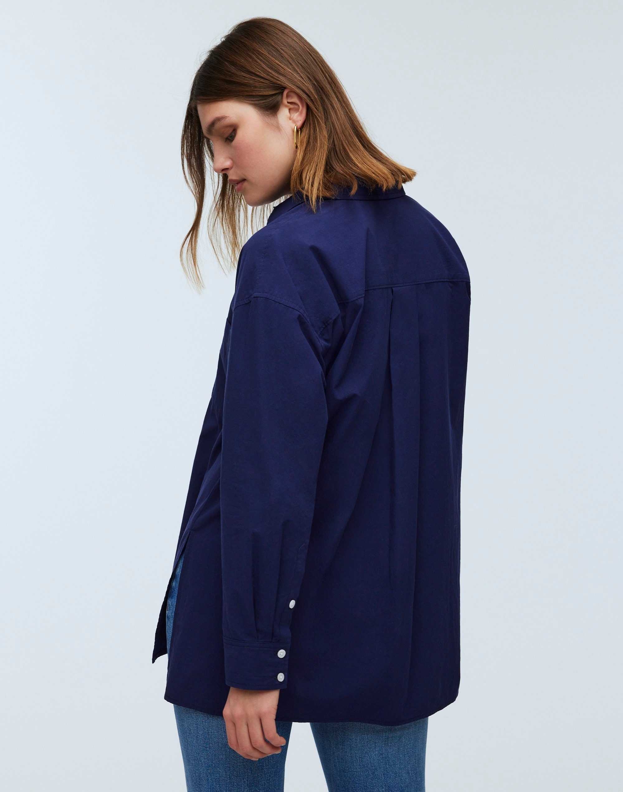 The Oversized Straight Hem Shirt Signature Poplin | Madewell