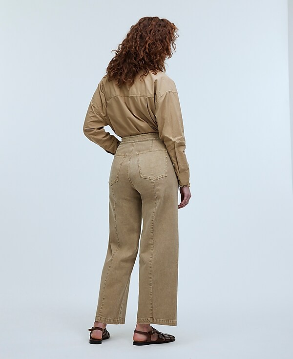 The Tall Curvy Emmett Wide-Leg Crop Pant in Garment Dye: Welt Pocket Edition