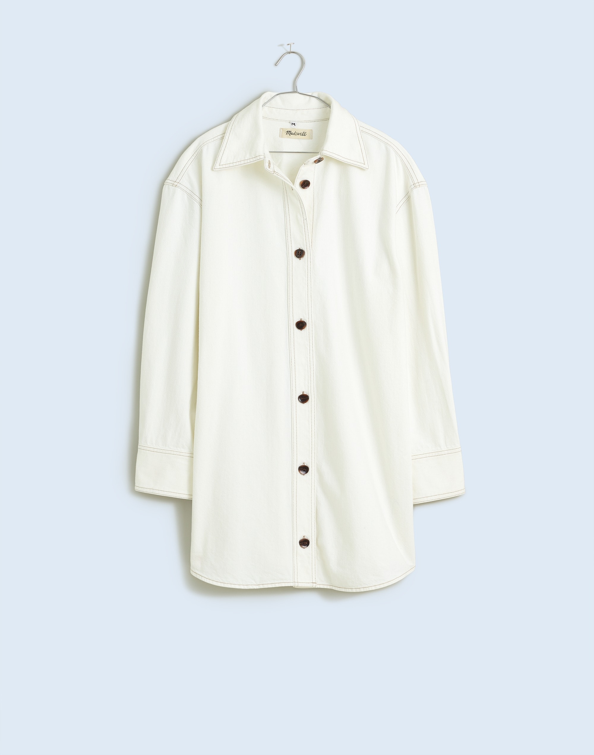 Denim Oversized Mini Shirtdress: Garment-Dyed Edition