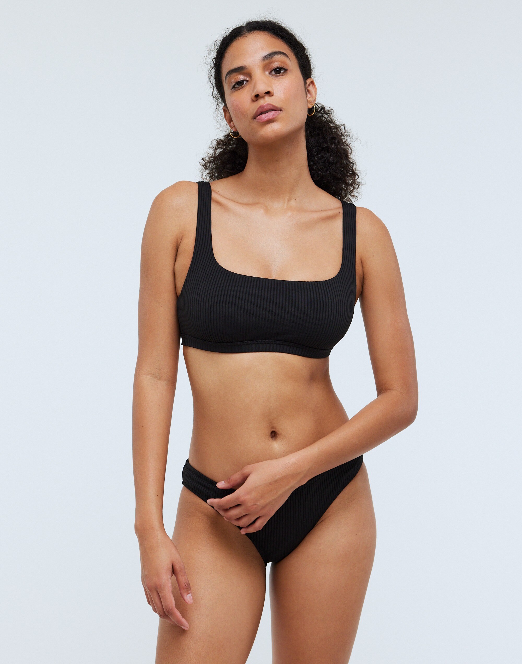 Ribbed Square-Neck Bikini Top | Madewell