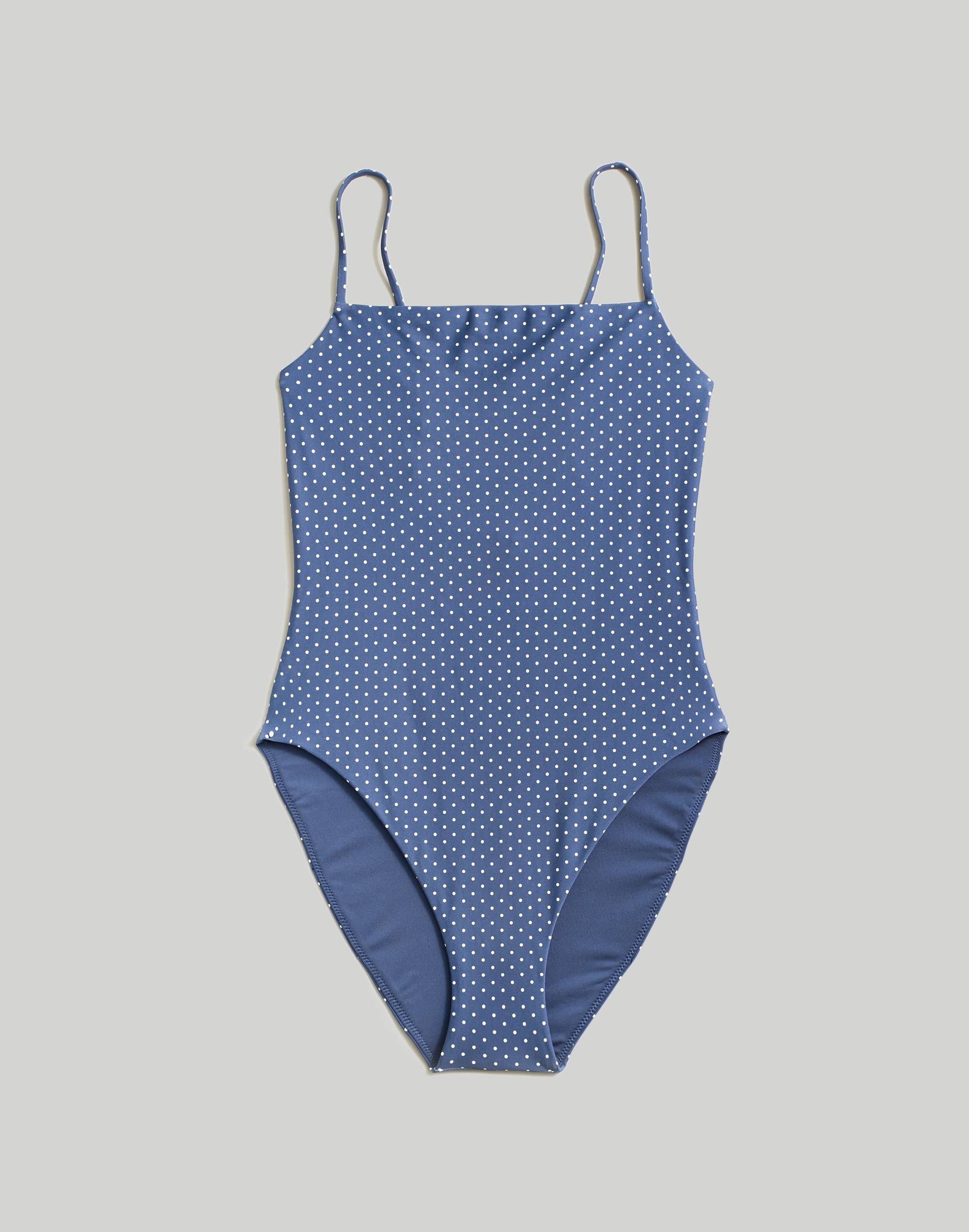 Square-Neck One-Piece Swimsuit Polka Dot