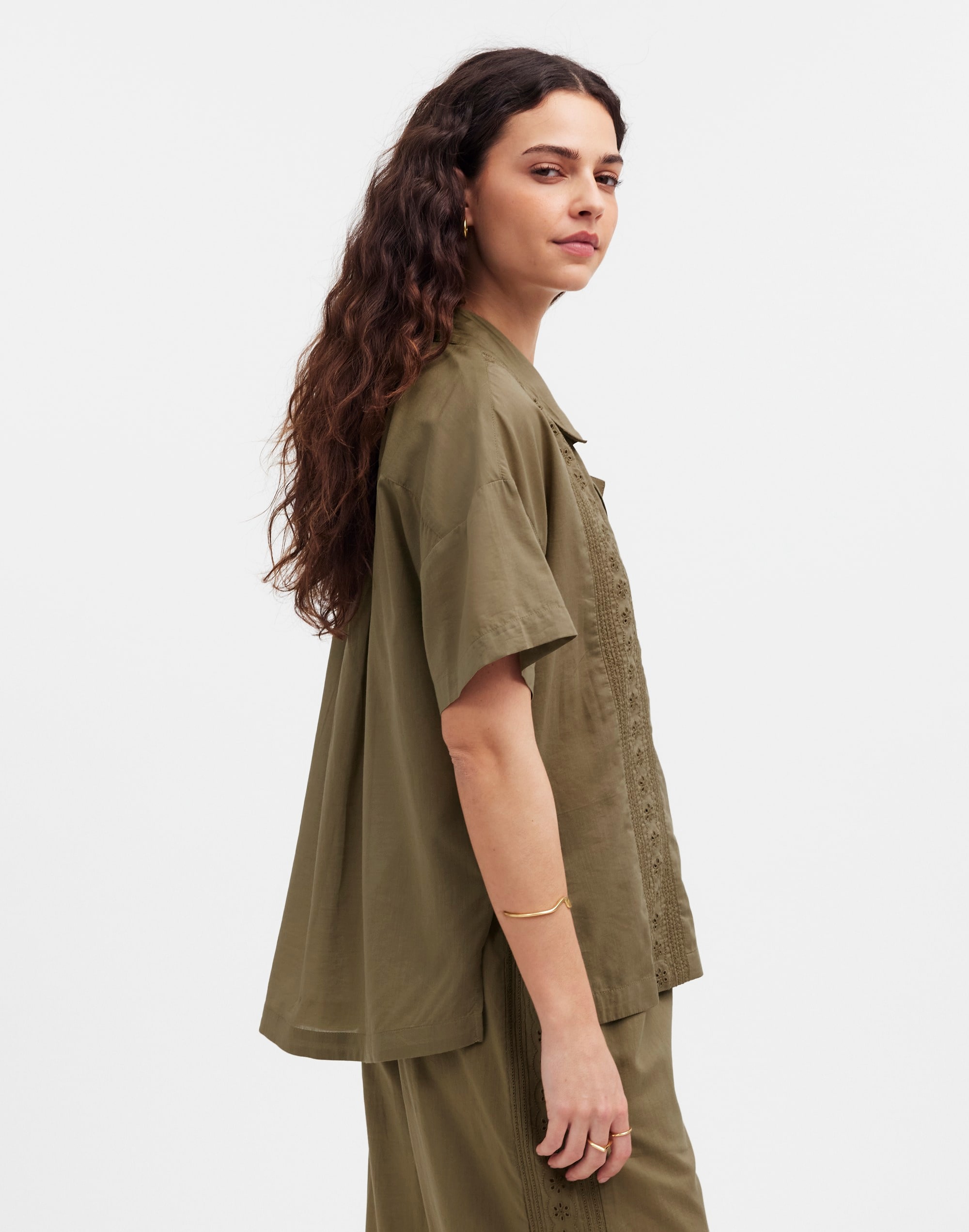 Embroidered Button-Front Cover-Up Shirt | Madewell