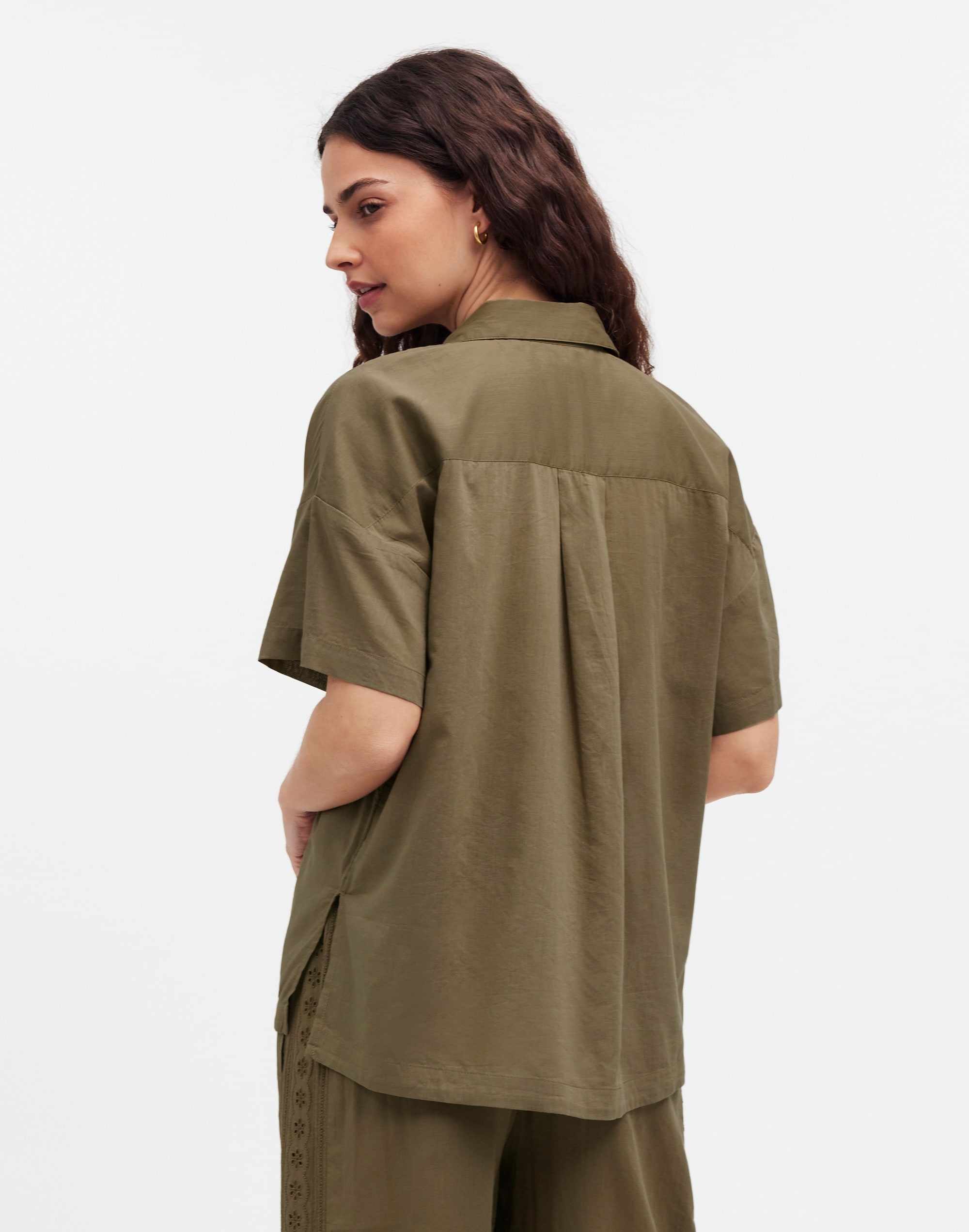 Embroidered Button-Front Cover-Up Shirt | Madewell